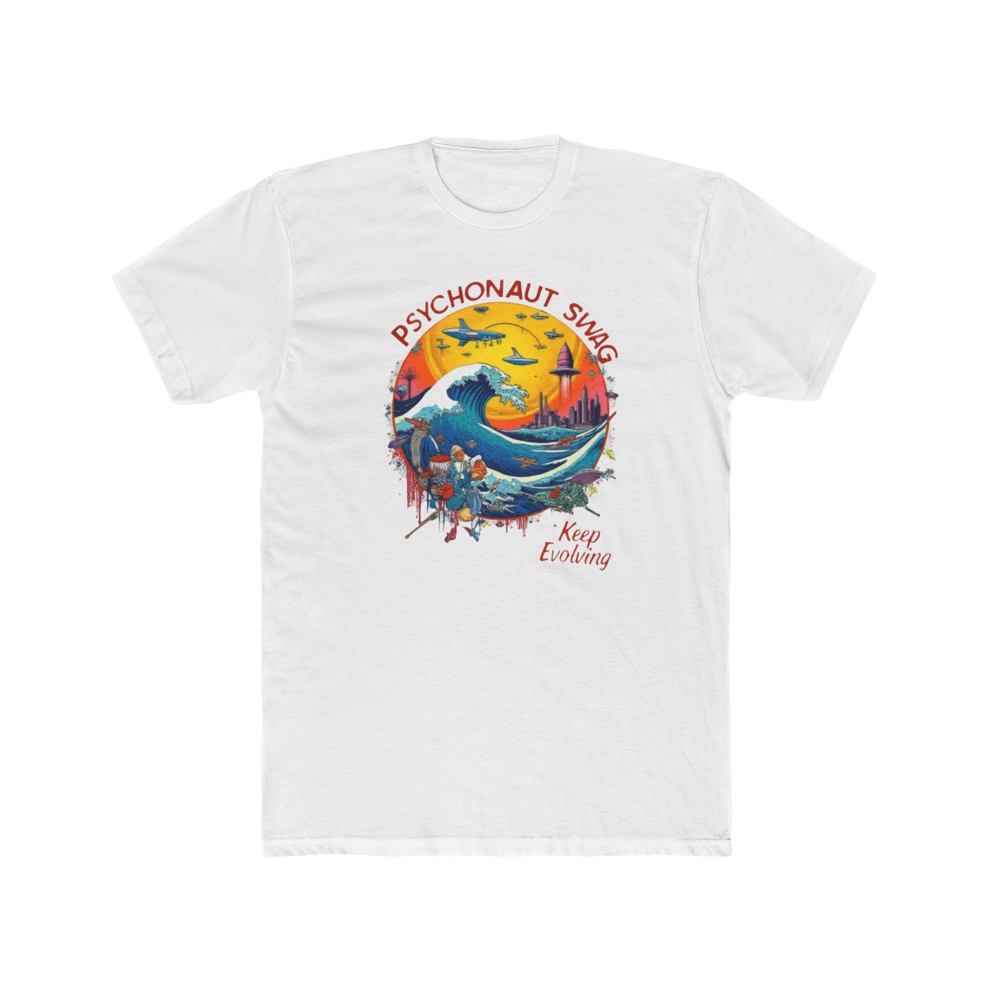 Keep Evolving, Psychonaut Swag Keep Exploring Unisex Tee | Adventure T-Shirt, Gift for Travelers, Fun Casual Wear, Unique Graphic Shirt, Summer Style