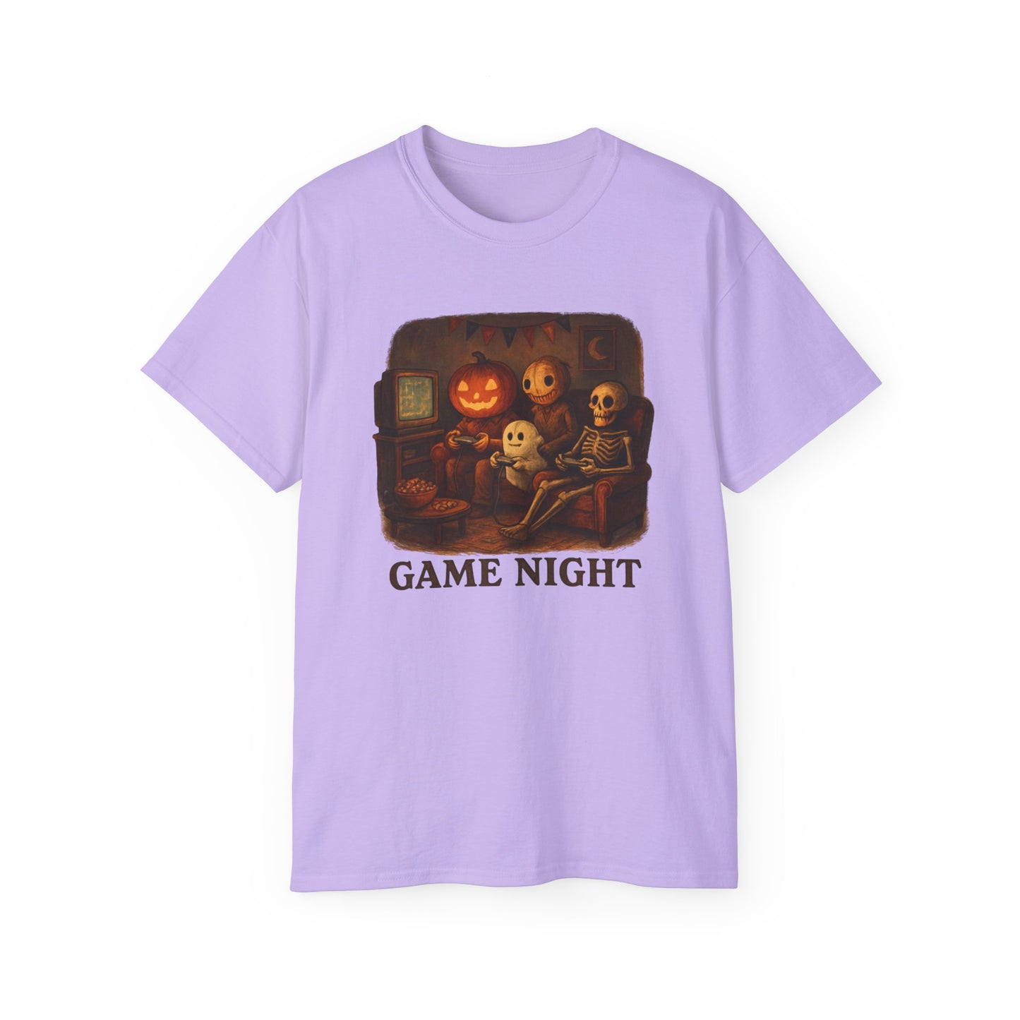 Game Night Tee, Halloween Shirt, Unisex Cotton T-Shirt, Spooky Fun Apparel, Perfect for Gathering and Celebrations