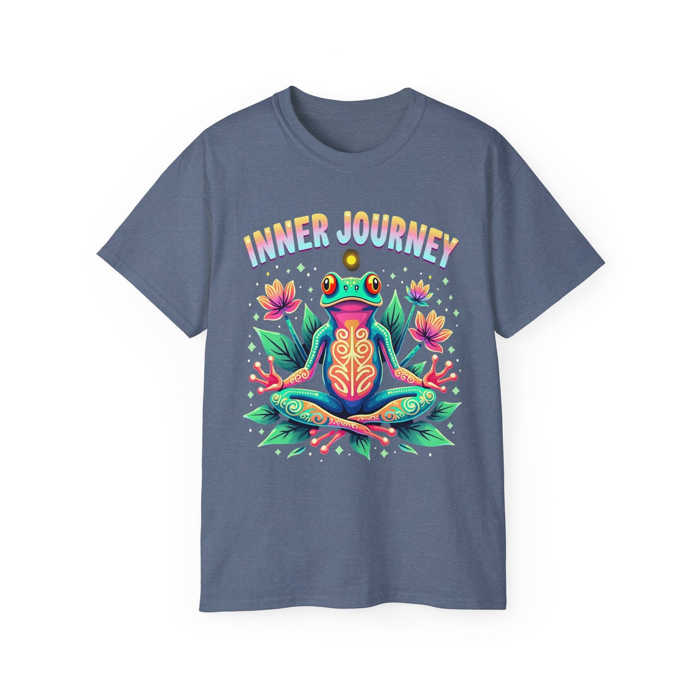 Inner Journey Unisex Ultra Cotton Tee - Vibrant Frog Design for Yoga and Meditation - Psychonaut Swag