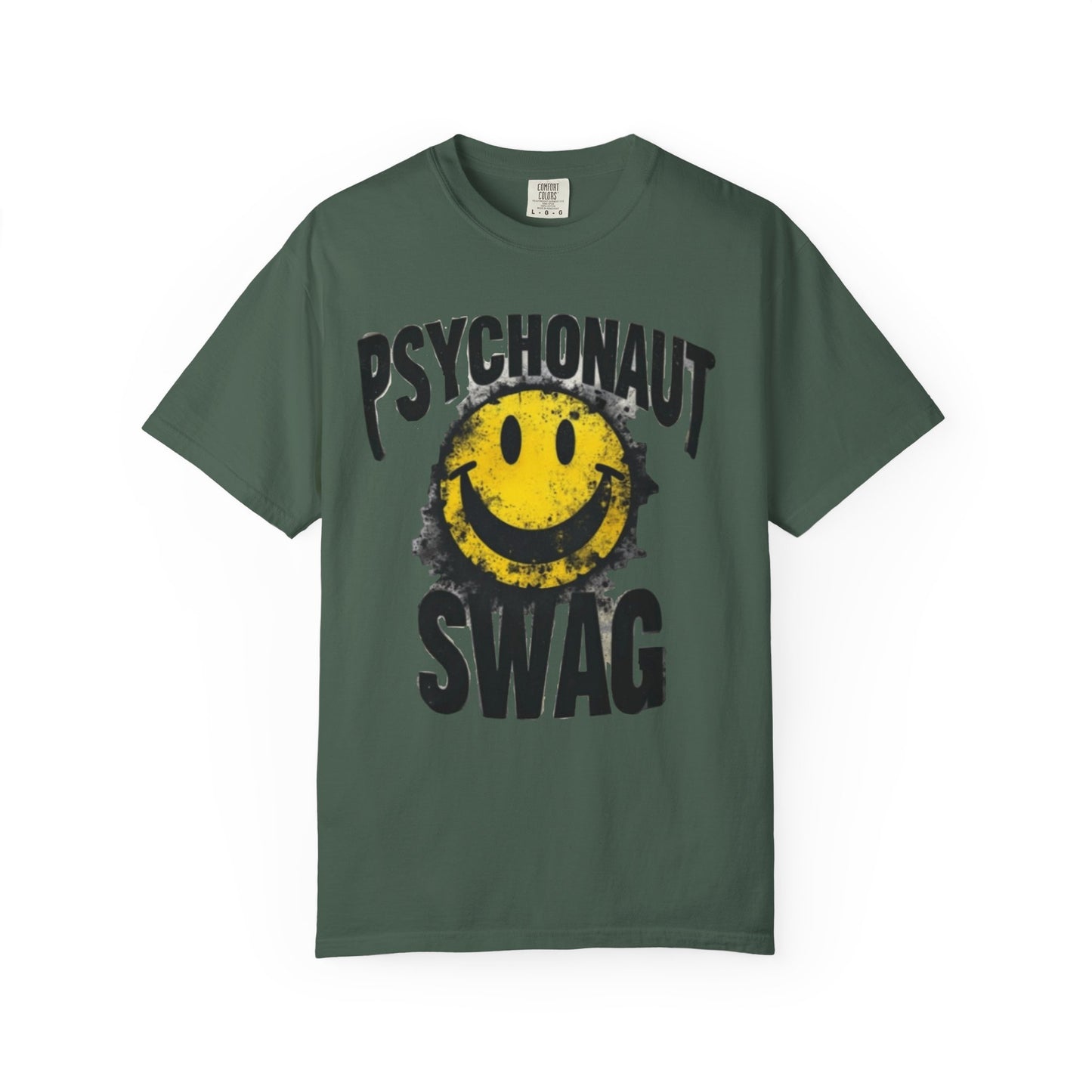 Psychonaut Swag Yellow Smiley Face, Trendy Graphic Tee for Festival Lovers, Casual Wear, Gifts, Street Style
