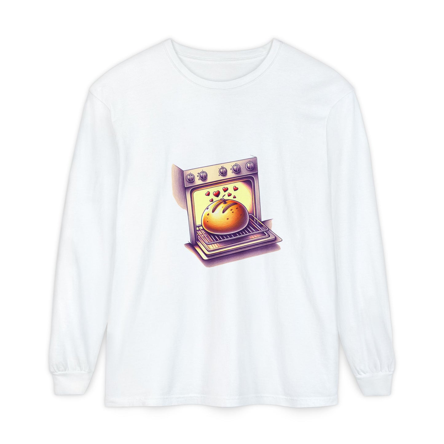 Bun in oven, Unisex Garment-dyed Long Sleeve T-Shirt - Psychonaut Swag