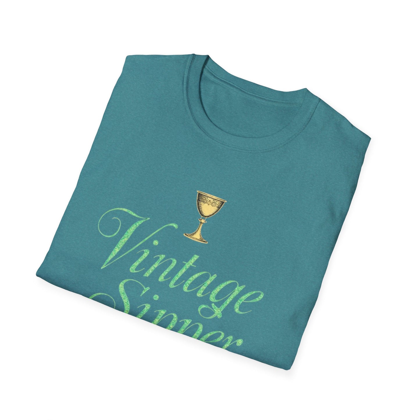 Vintage Sipper Unisex Softstyle T-Shirt, Casual Wear, Gift for Wine Lovers, Bar Night, Vintage Inspired Apparel - Psychonaut Swag