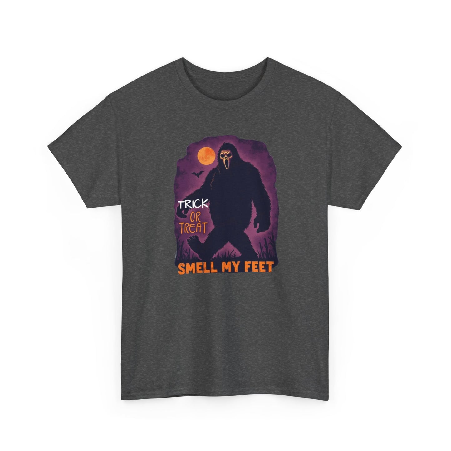 Halloween Bigfoot Tee, Unisex Cotton T-Shirt, Trick or Treat Shirt, Smell My Feet Design, Funny Halloween Apparel