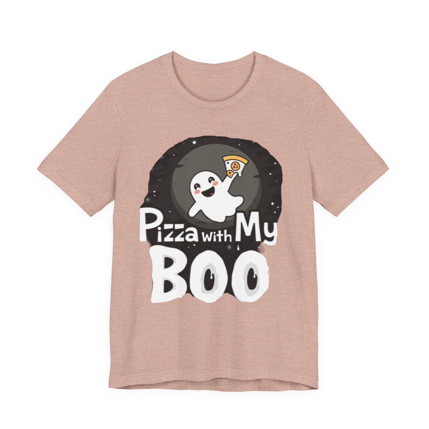 Ghost Pizza Boo Tee - Unisex Jersey Short Sleeve T-Shirt, Funny Halloween Shirt, Spooky Costume, Ghost Lover Gift, October Celebration