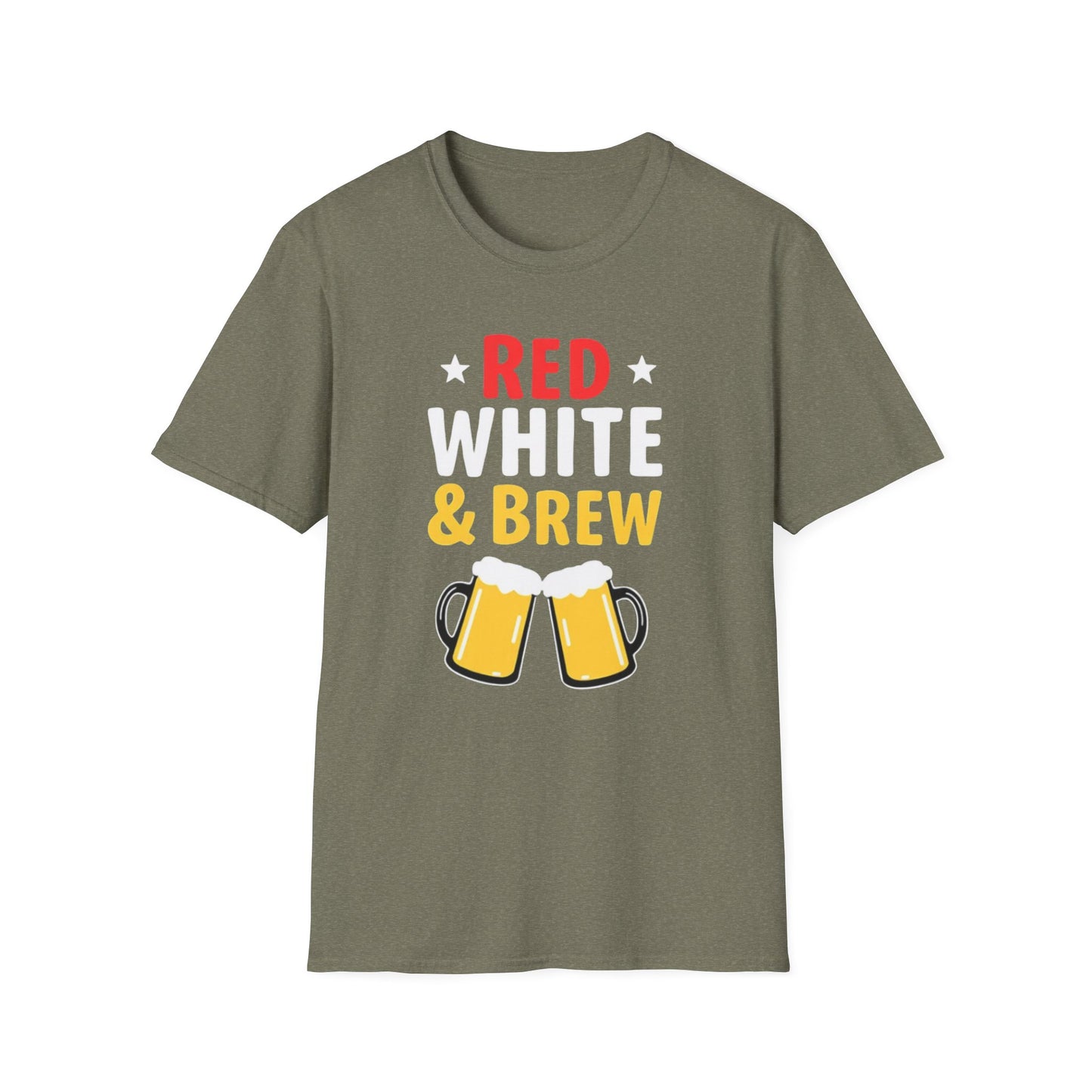 Red White & Brew Shirt, Gift for Dad, Fourth of July Apparel, BBQ Party Wear - Psychonaut Swag