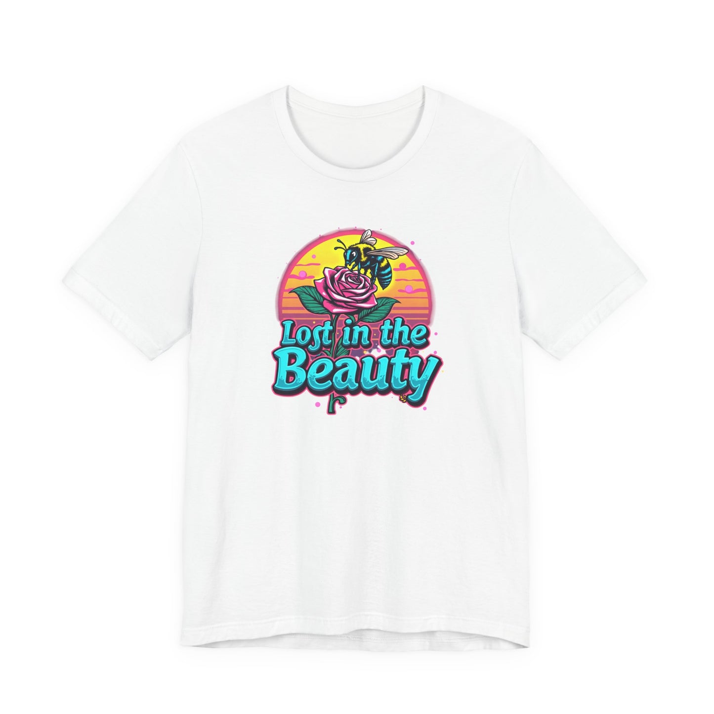 Lost in the Beauty Unisex Tee - Floral Graphic Short Sleeve Shirt - Psychonaut Swag