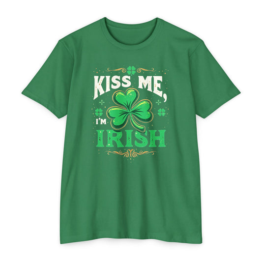 Kiss Me I’m Irish, Unisex CVC Jersey T-shirt