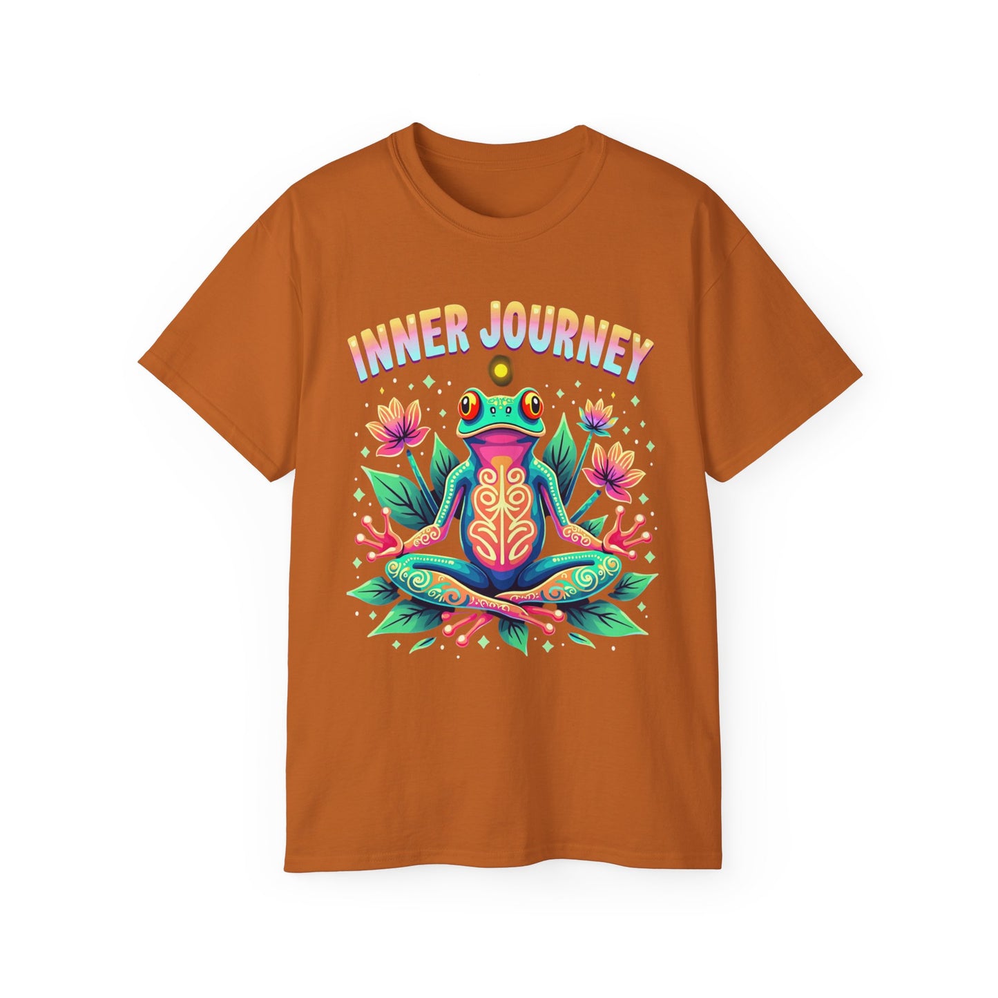 Inner Journey Unisex Ultra Cotton Tee - Vibrant Frog Design for Yoga and Meditation - Psychonaut Swag