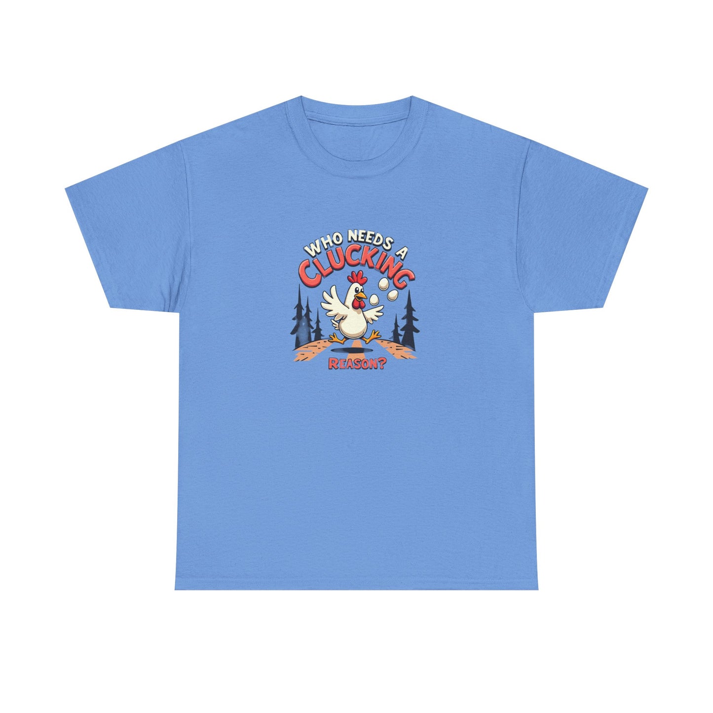 Funny Chicken Crossing Road, Themed Unisex Heavy Cotton Tee - "Who Needs a Clucking Reason?" - Psychonaut Swag