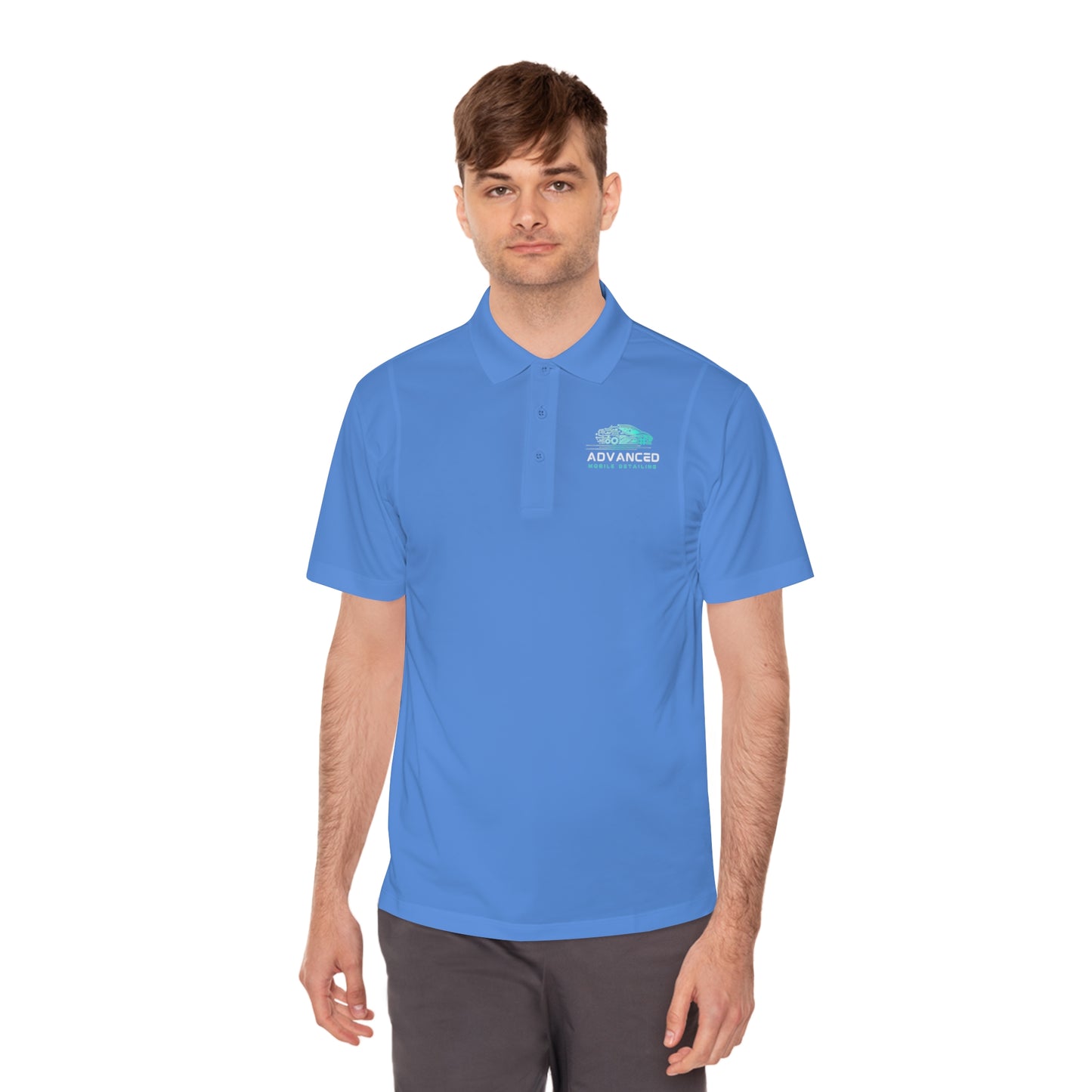 Advanced Mobile, Men's Sport Polo Shirt, Activewear, Casual Dress Shirt for Men, Perfect for Outdoor Activities, Golf, and Everyday Wear