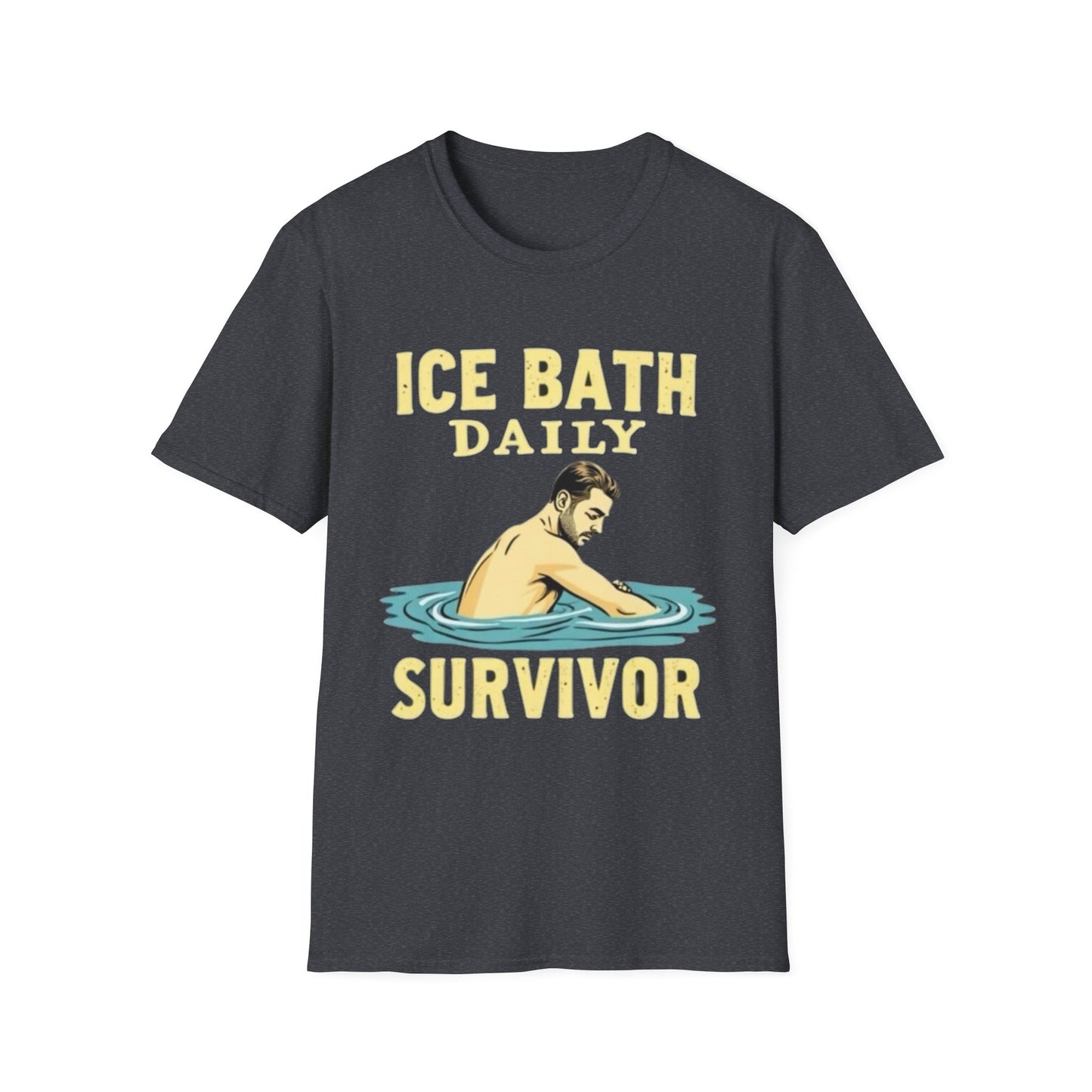 Ice Bath Daily Survivor Unisex Softstyle T-Shirt, Motivational Tee, Gift for Survival Enthusiasts, Fitness Apparel, Recovery Shirt - Psychonaut Swag