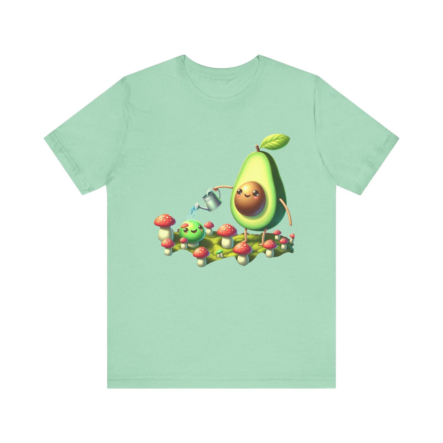 Short Sleeve Tee - Avocado watering magic shrooms.  Funny Design - Psychonaut Swag
