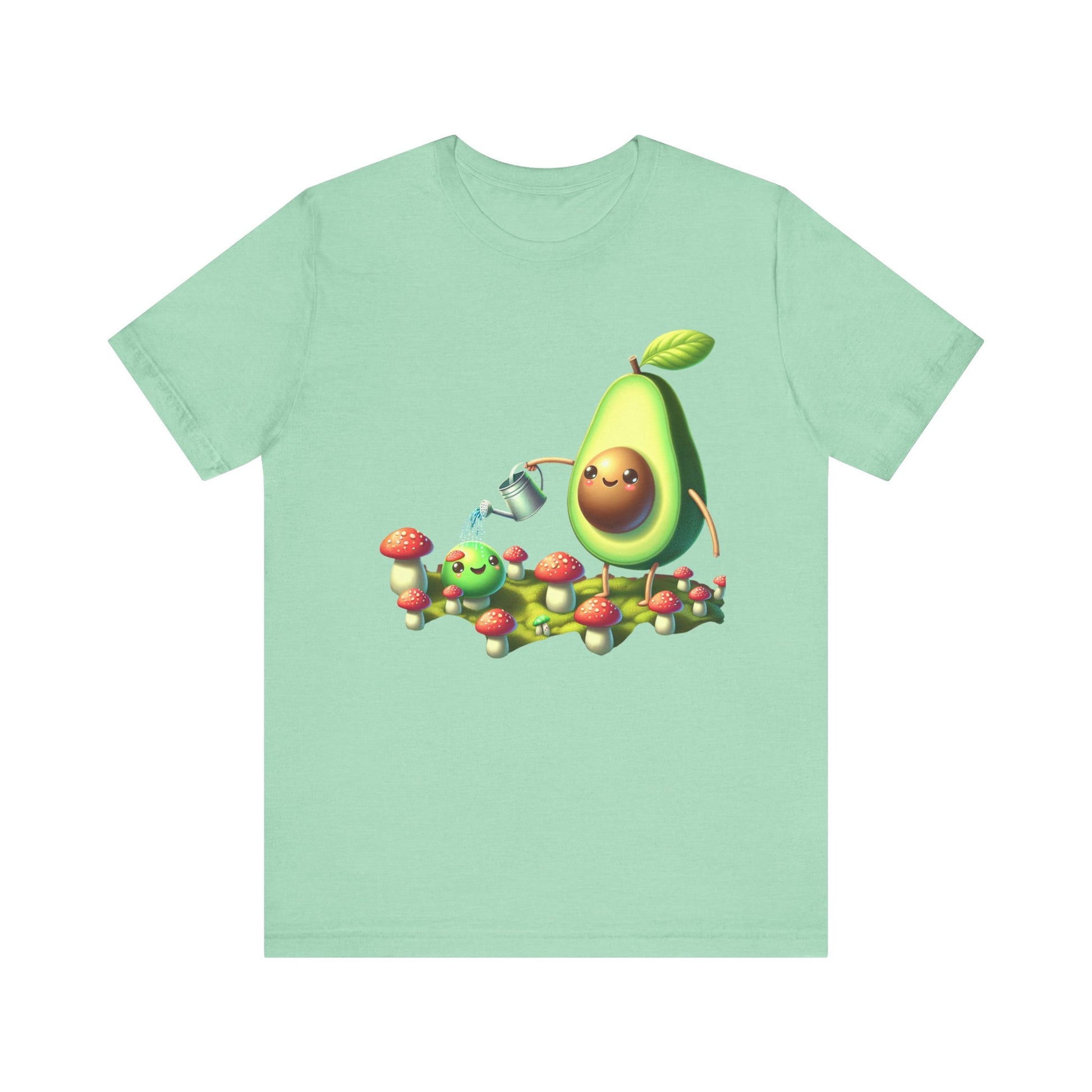 Short Sleeve Tee - Avocado watering magic shrooms.  Funny Design - Psychonaut Swag