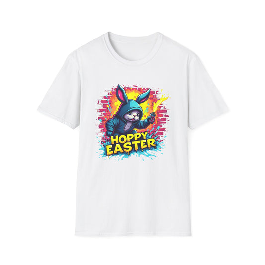 Easter Bunny 'Hoppy Easter' T-Shirt — Colorful Neon Bunny Graphic Tee