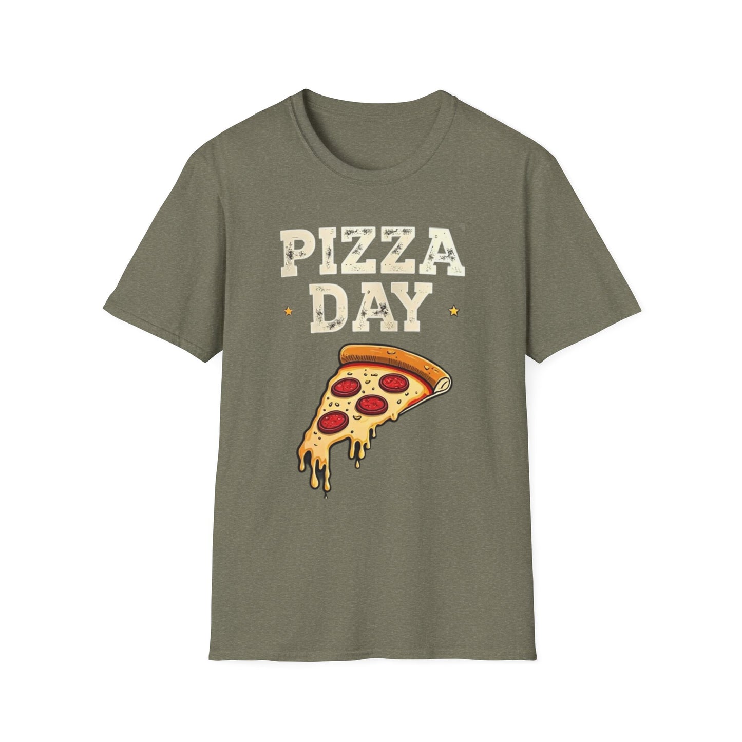 Pizza Day Unisex Softstyle T-Shirt | Fun Foodie Shirt for Pizza Lovers, Casual Wear, Gift for Food Enthusiasts, Celebration Apparel