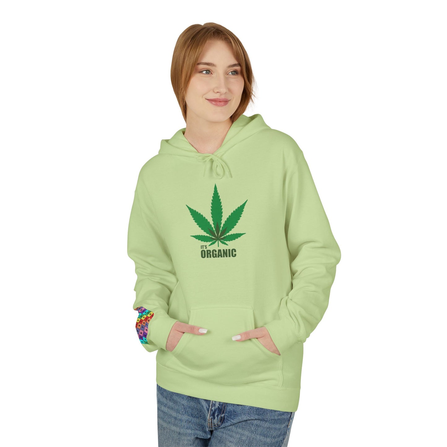 It's Organic, Marijuana Leaf, Unisex Midweight Softstyle Fleece Hoodie - Psychonaut Swag