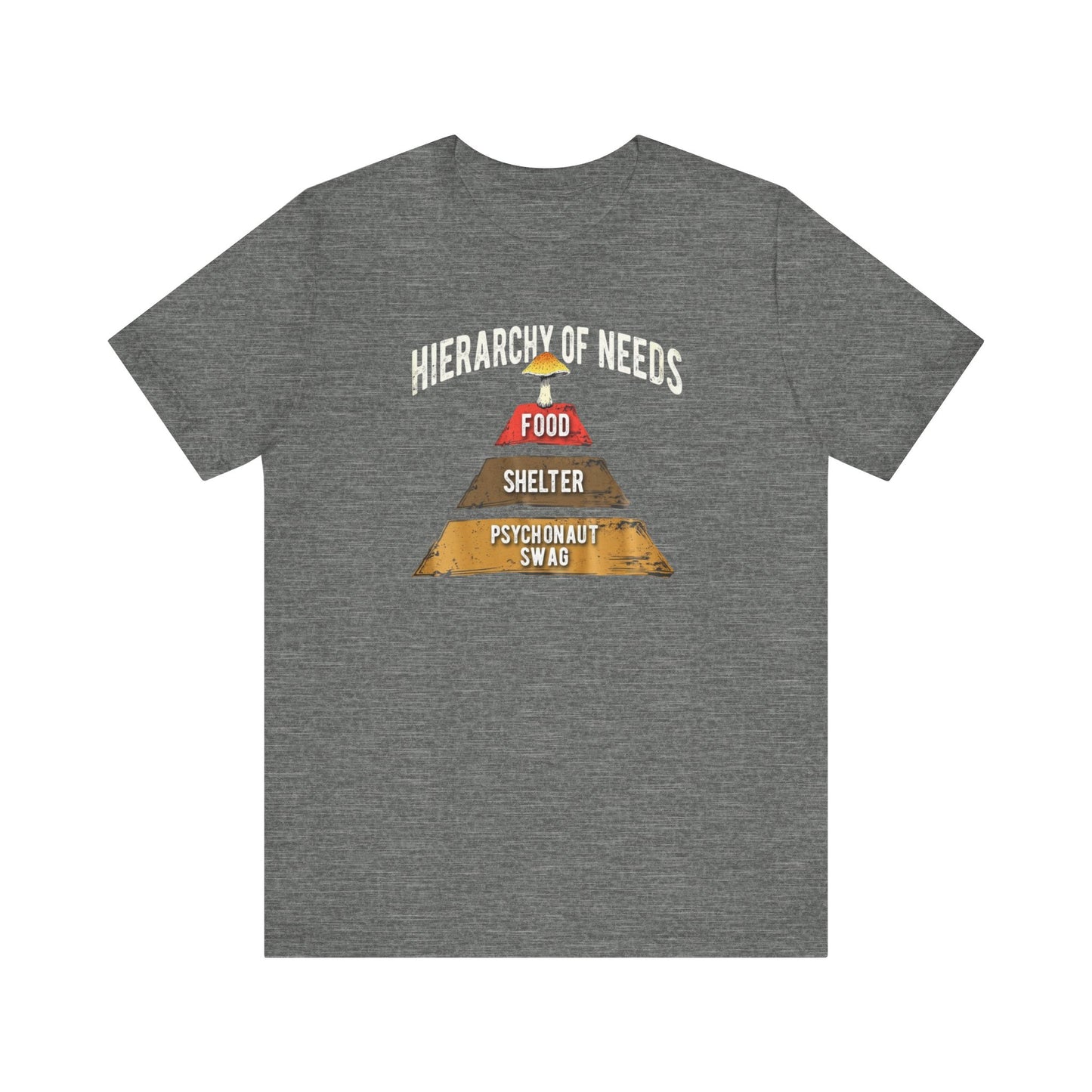 Hierarchy of Needs Tee, Unisex Short Sleeve Shirt, Casual Wear, Gift for Psychonauts, Fun Graphic Shirt, Perfect for Festivals - Psychonaut Swag
