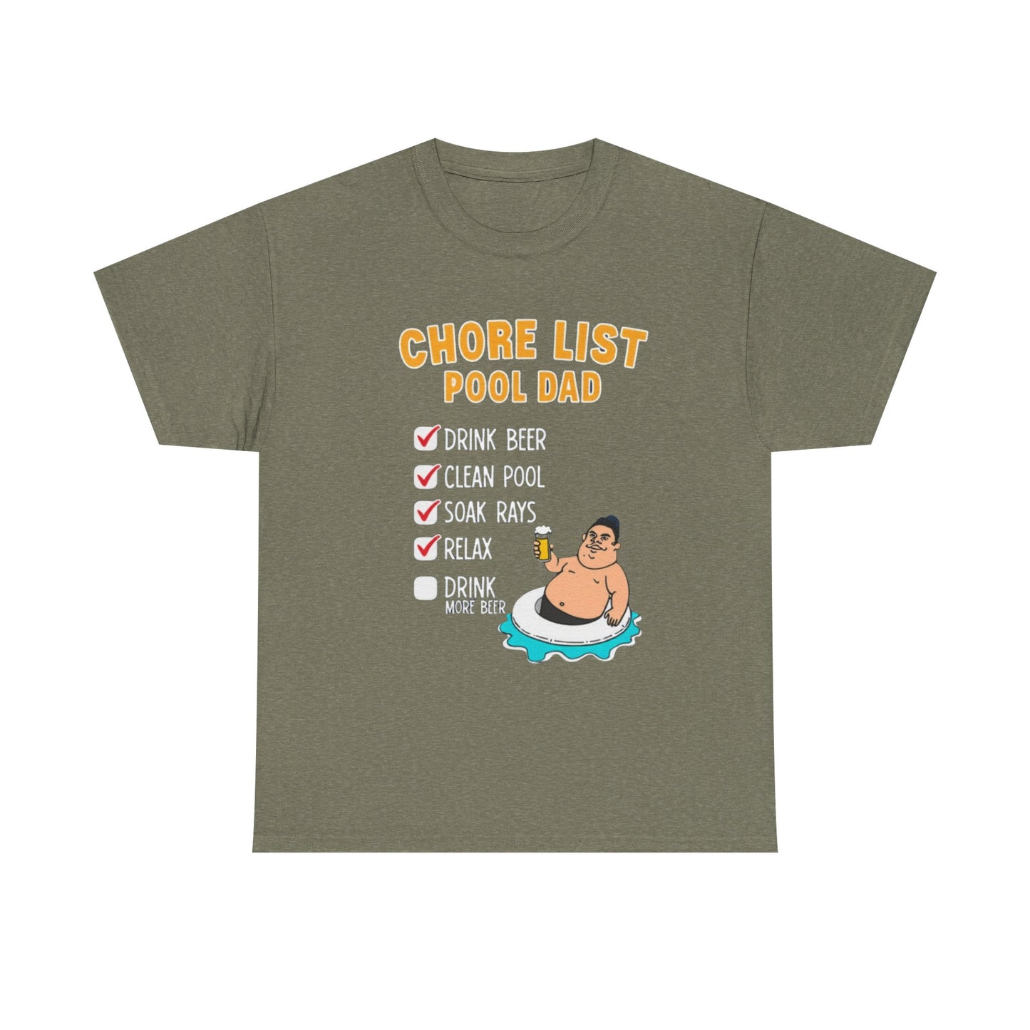 Chore List Pool Dad T-Shirt, Summer BBQ Tee, Father's Day Gift, Relaxation Shirt, Unisex Beachwear - Psychonaut Swag