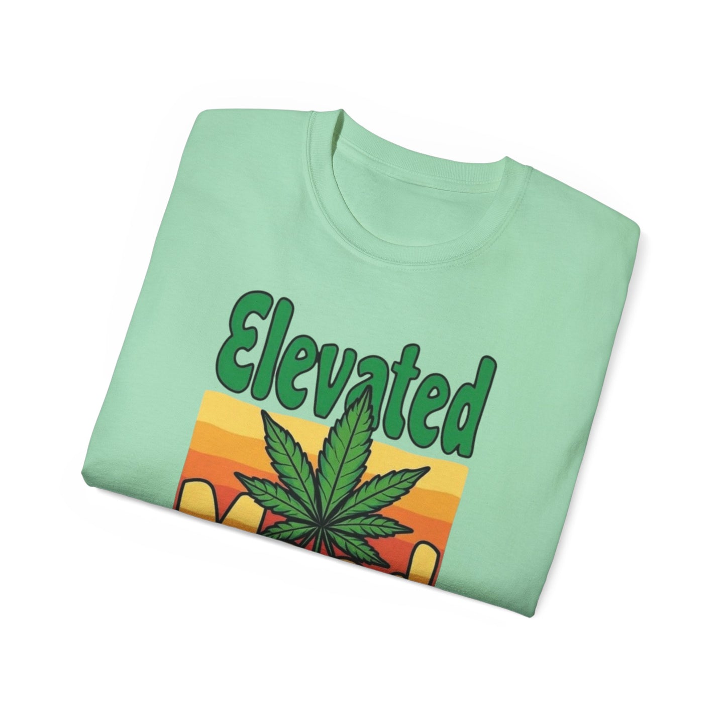Elevated Mood Cannabis Tee, Unisex Ultra Cotton T-Shirt, Sublimated Graphic Tee, Perfect Gift for 420 Celebrations, Relaxed Fit Tee