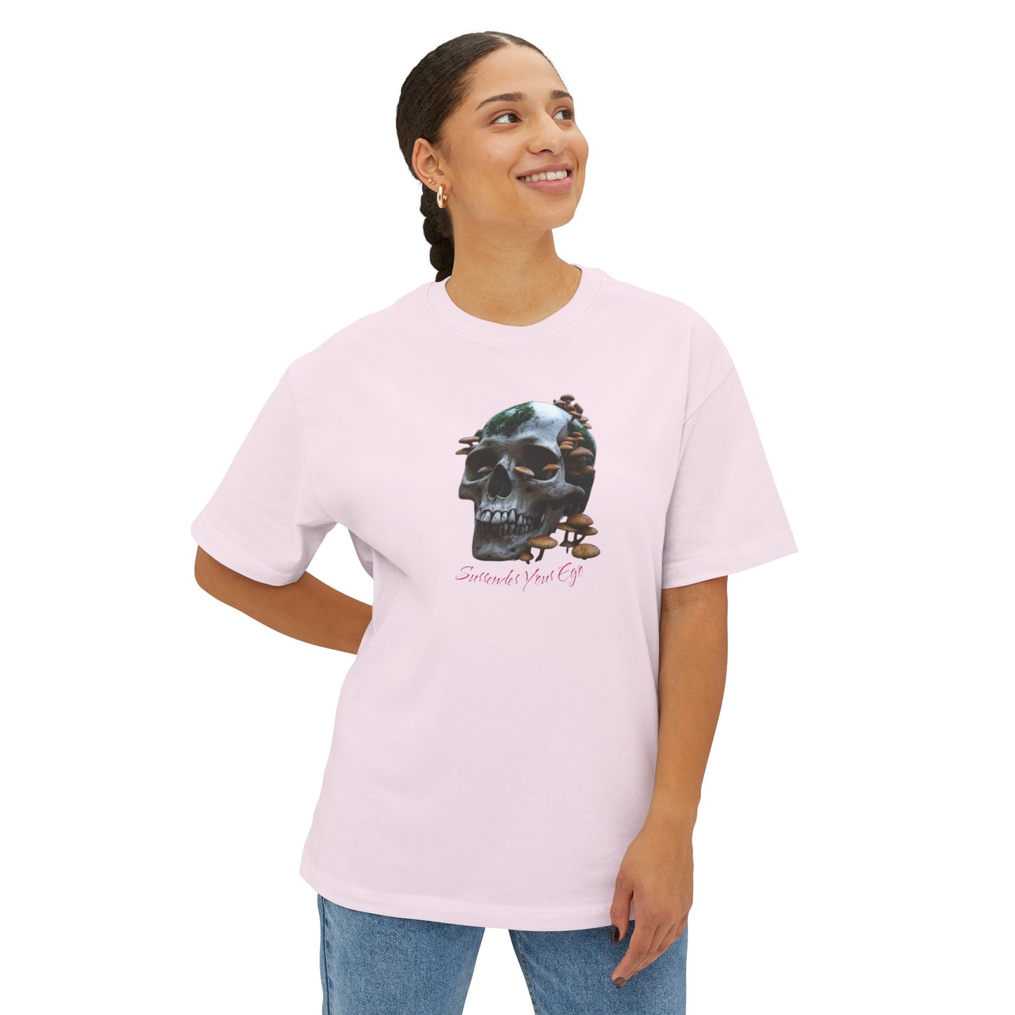 Mushroom Skull Graphic Unisex Oversized Tee | Casual Streetwear, Unique Gift, Statement Shirt, Relaxed Fit Fashion, Graphic Tee