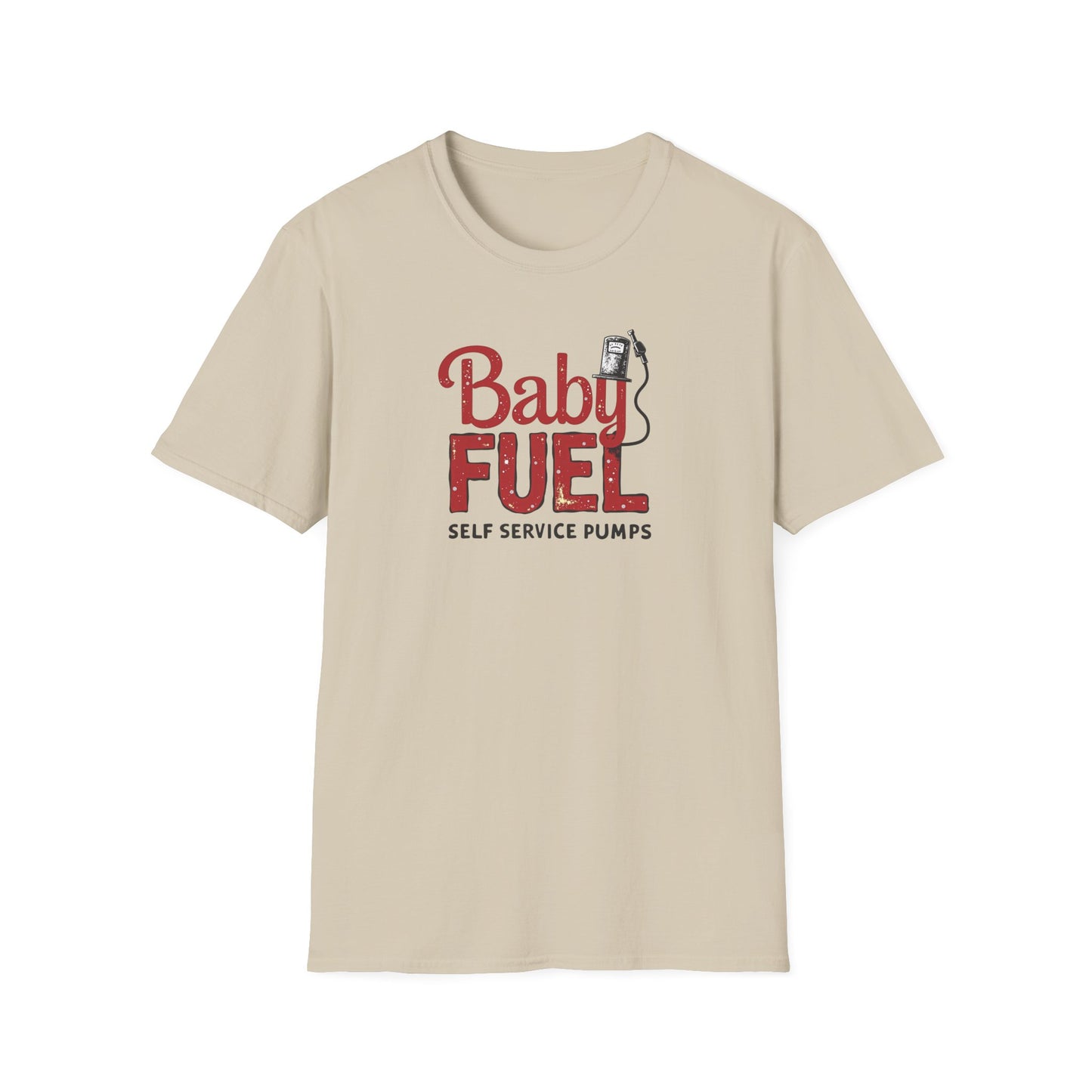 Baby Fuel, Vintage PumpThemed Unisex T-Shirt, Funny Baby Fuel Shirt, Gift for Car Lovers, Automotive Tee, Casual Everyday Wear - Psychonaut Swag