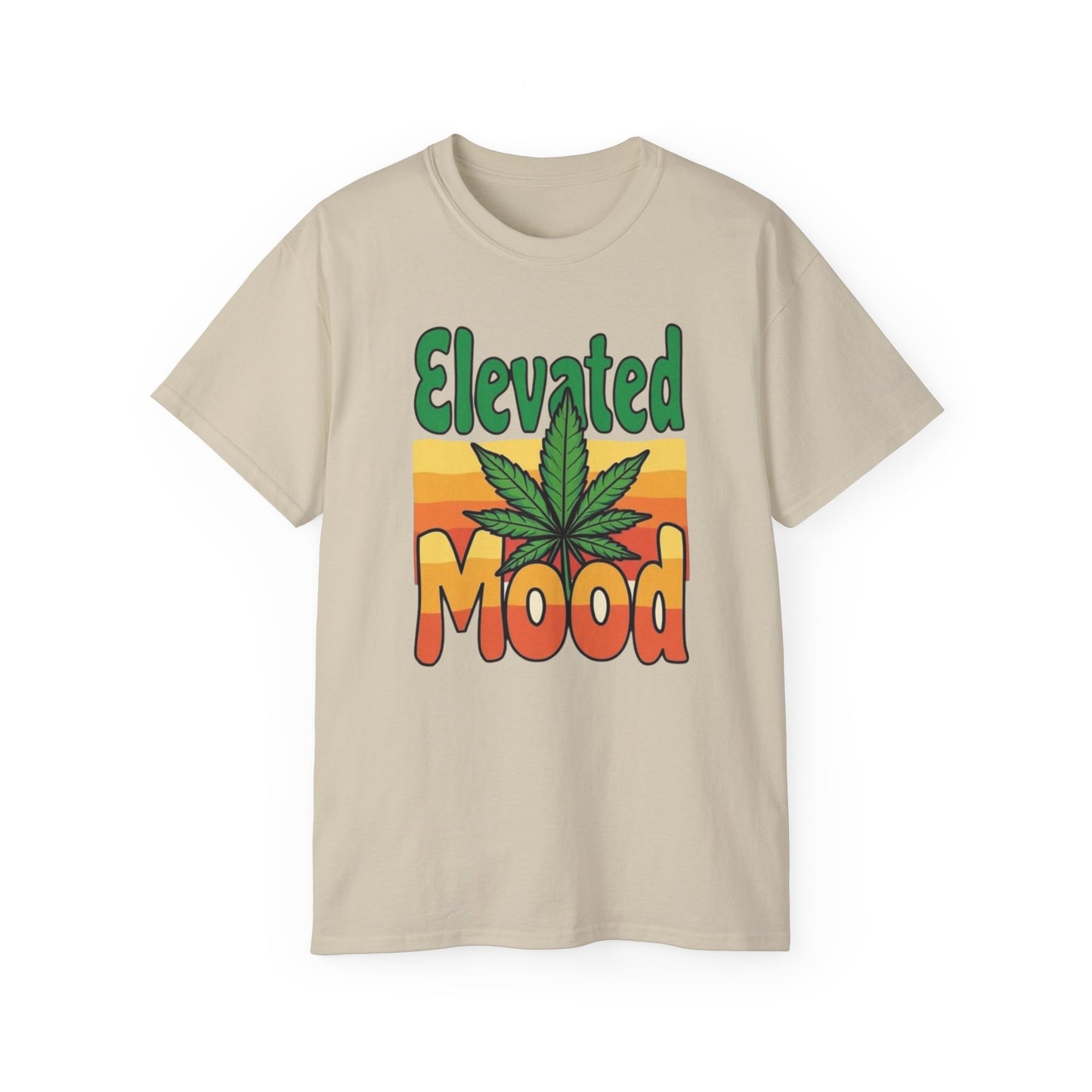Elevated Mood Cannabis Tee, Unisex Ultra Cotton T-Shirt, Sublimated Graphic Tee, Perfect Gift for 420 Celebrations, Relaxed Fit Tee