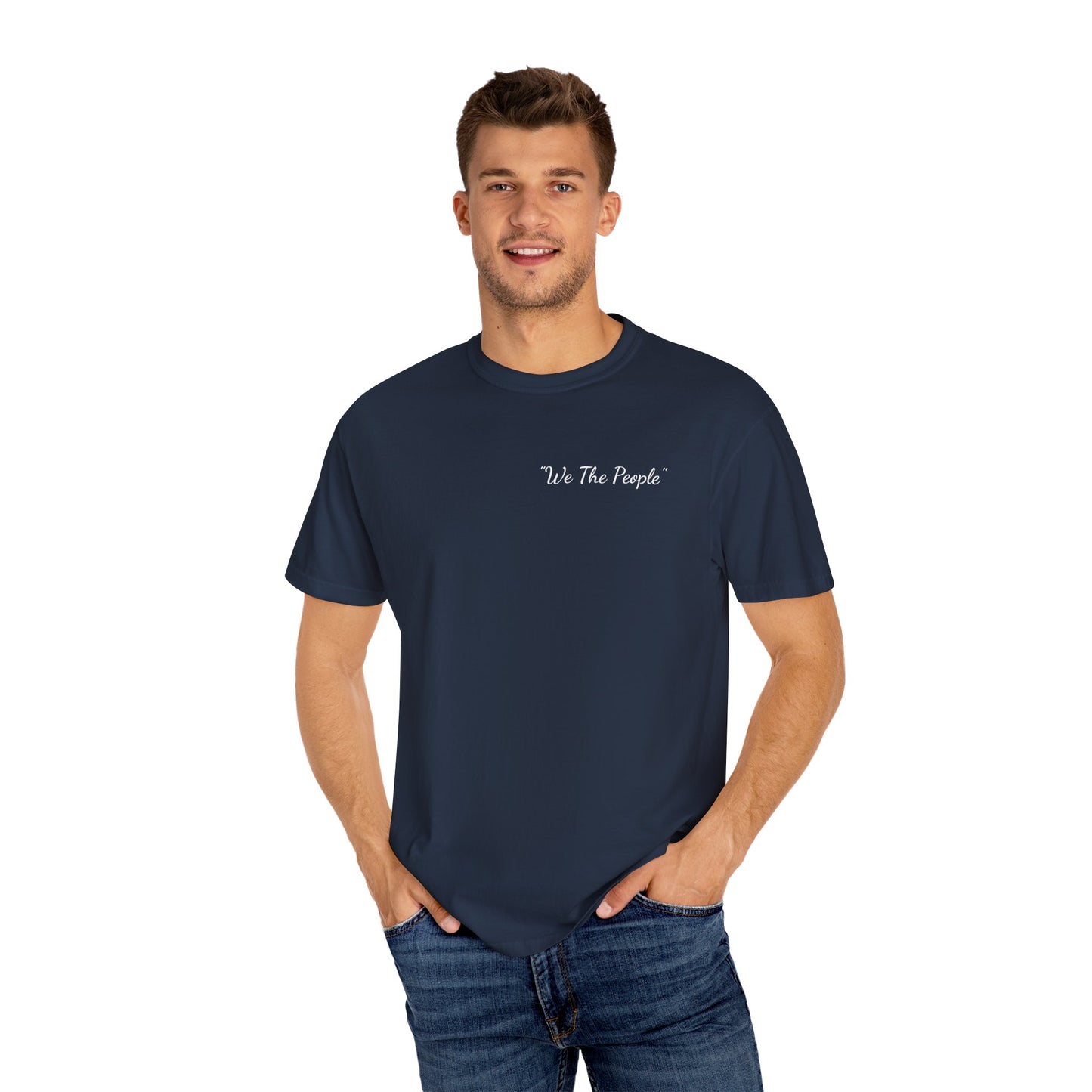 We the People/flag, Unisex Garment-Dyed T-shirt - Psychonaut Swag