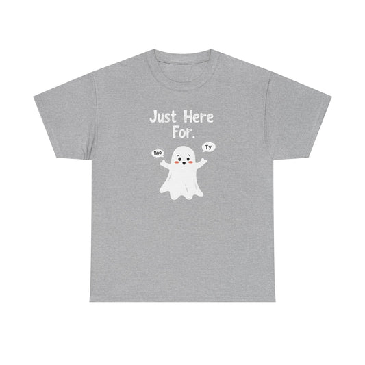 Ghost Watching Boo – Ty “Just Here For Boo Ty” Halloween T‑Shirt