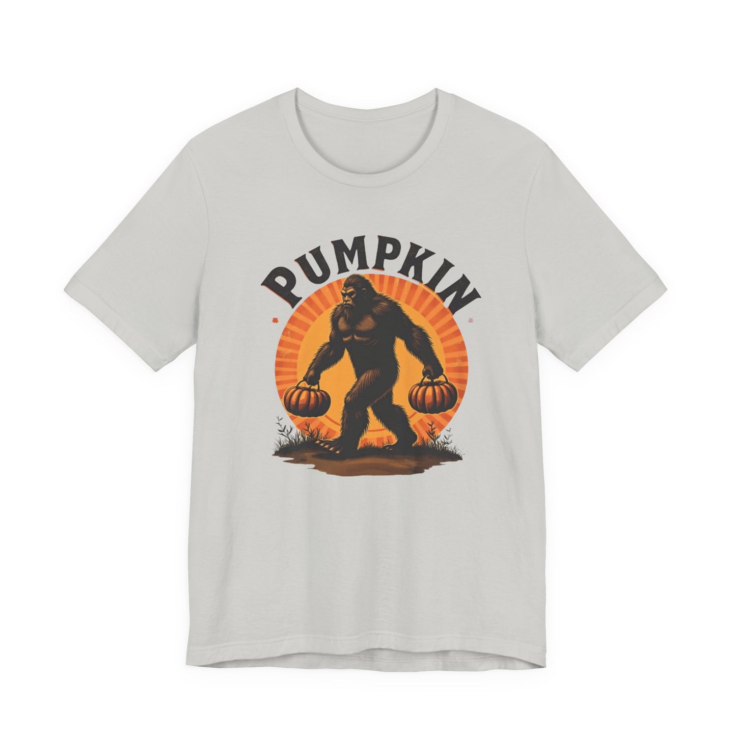 Pumpkin Bigfoot T-Shirt – Unisex Harvest Tee for Fall, Halloween, Autumn Celebrations, Gift for Nature Lovers, Casual Wear