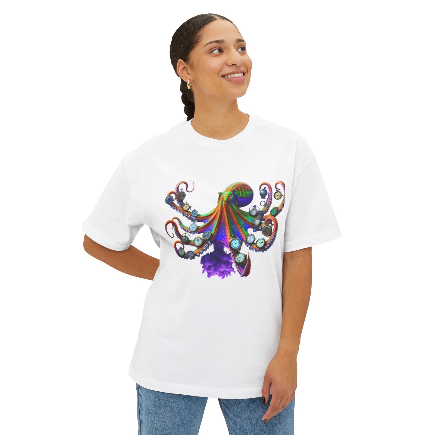 Timekeeper Octupus, Unisex Oversized Boxy Tee