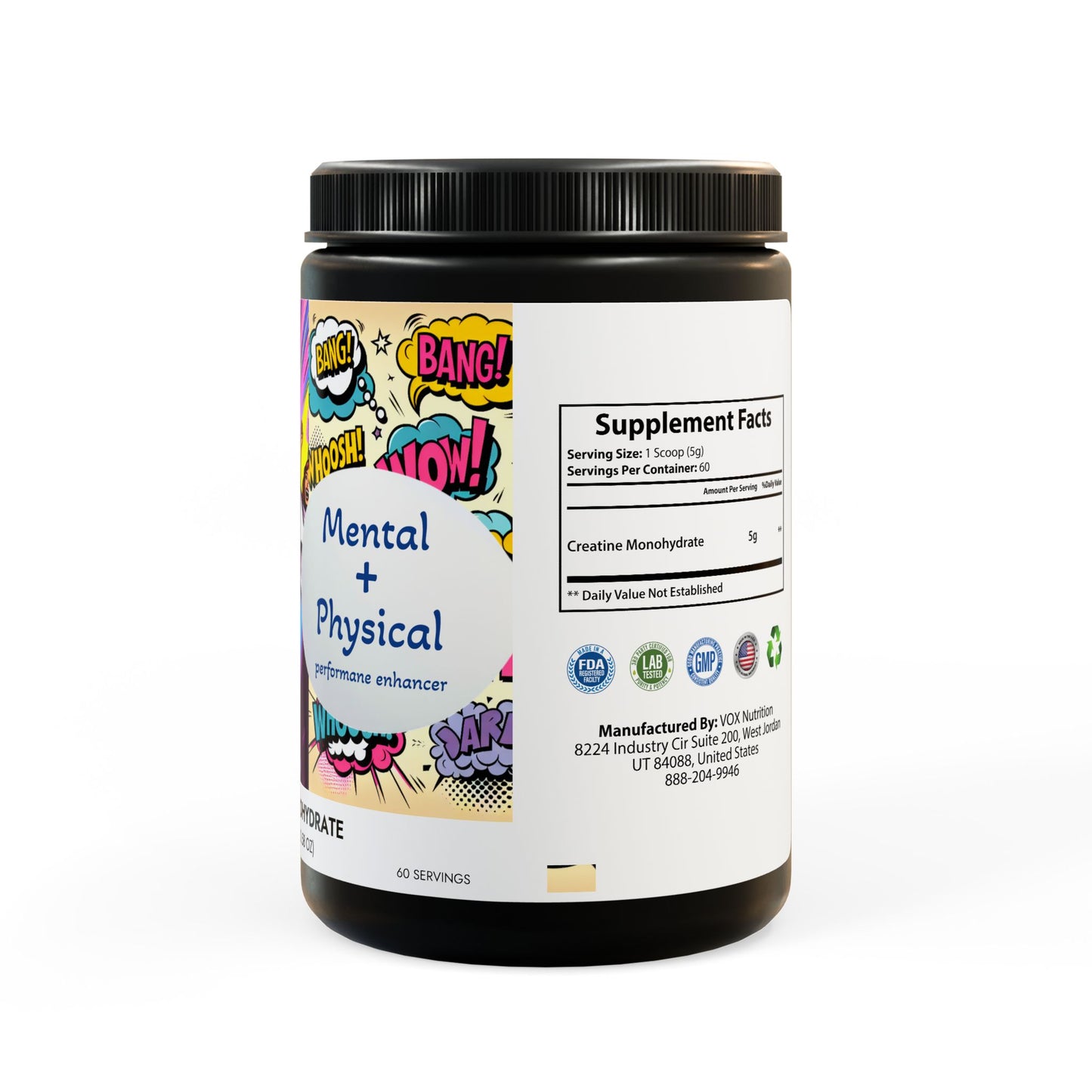 Creatine Monohydrate Supplement (300g, 10.58oz)Mental and Physical performance - Psychonaut Swag
