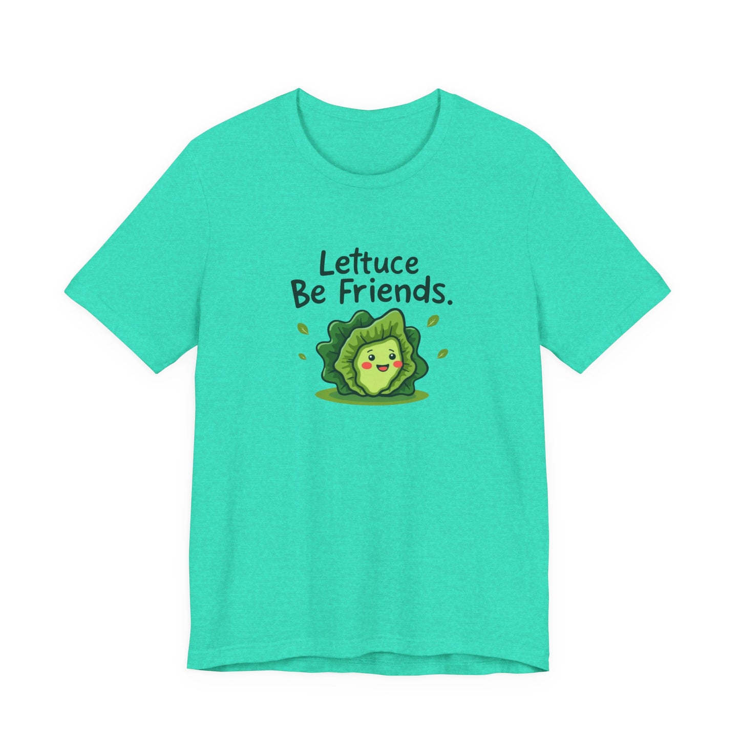 Lettuce Be Friends, Unisex Tee, Casual Wear, Gift for Vegetarians, Summer T-Shirt, Eco-Friendly Apparel - Psychonaut Swag