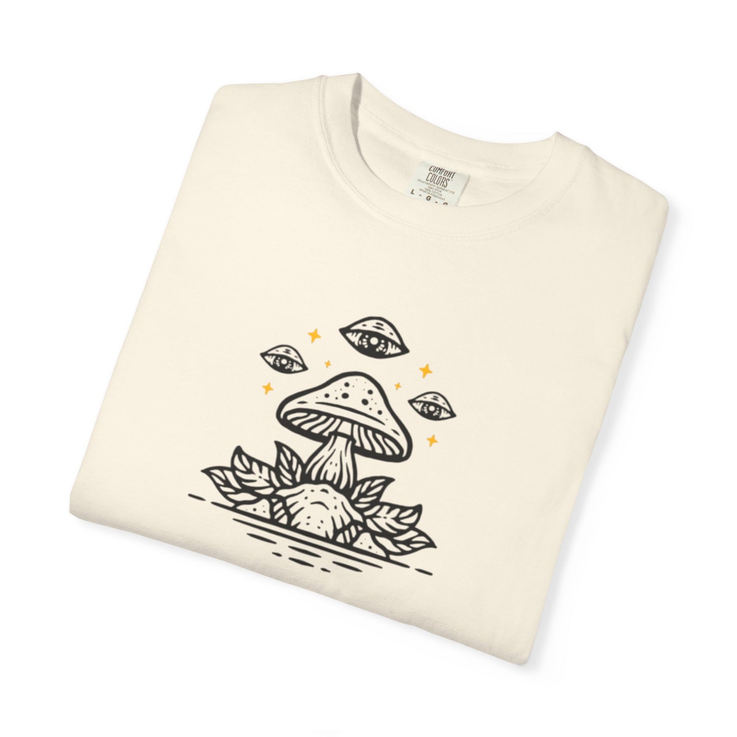 Mushroom Gift from Visitors, Unisex Garment-Dyed T-shirt - Psychonaut Swag