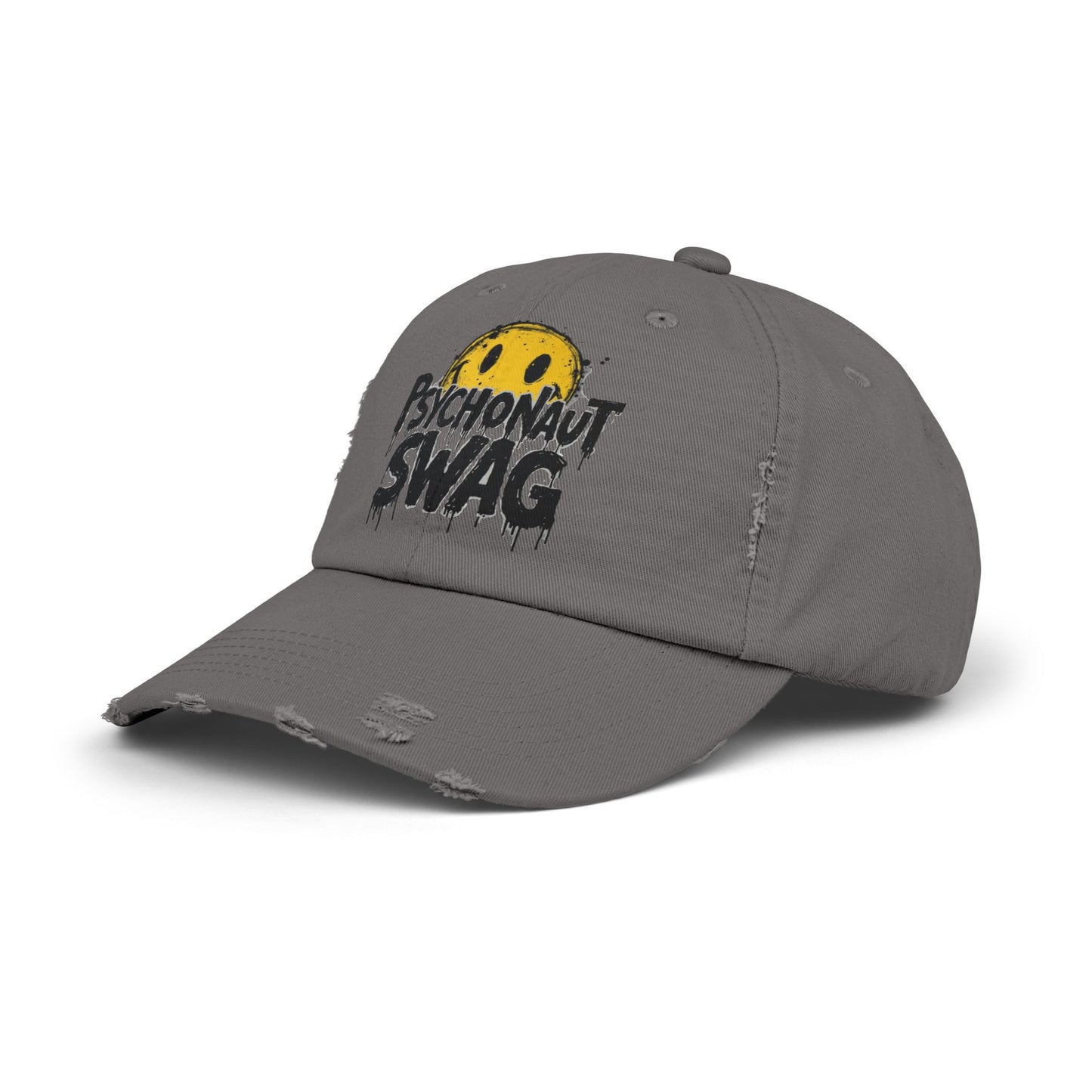 Psycho Unisex Distressed Cap, Cool Casual Hat, Streetwear Accessory, Gift for Trendsetters, Festival Gear, Summer Vibes - Psychonaut Swag