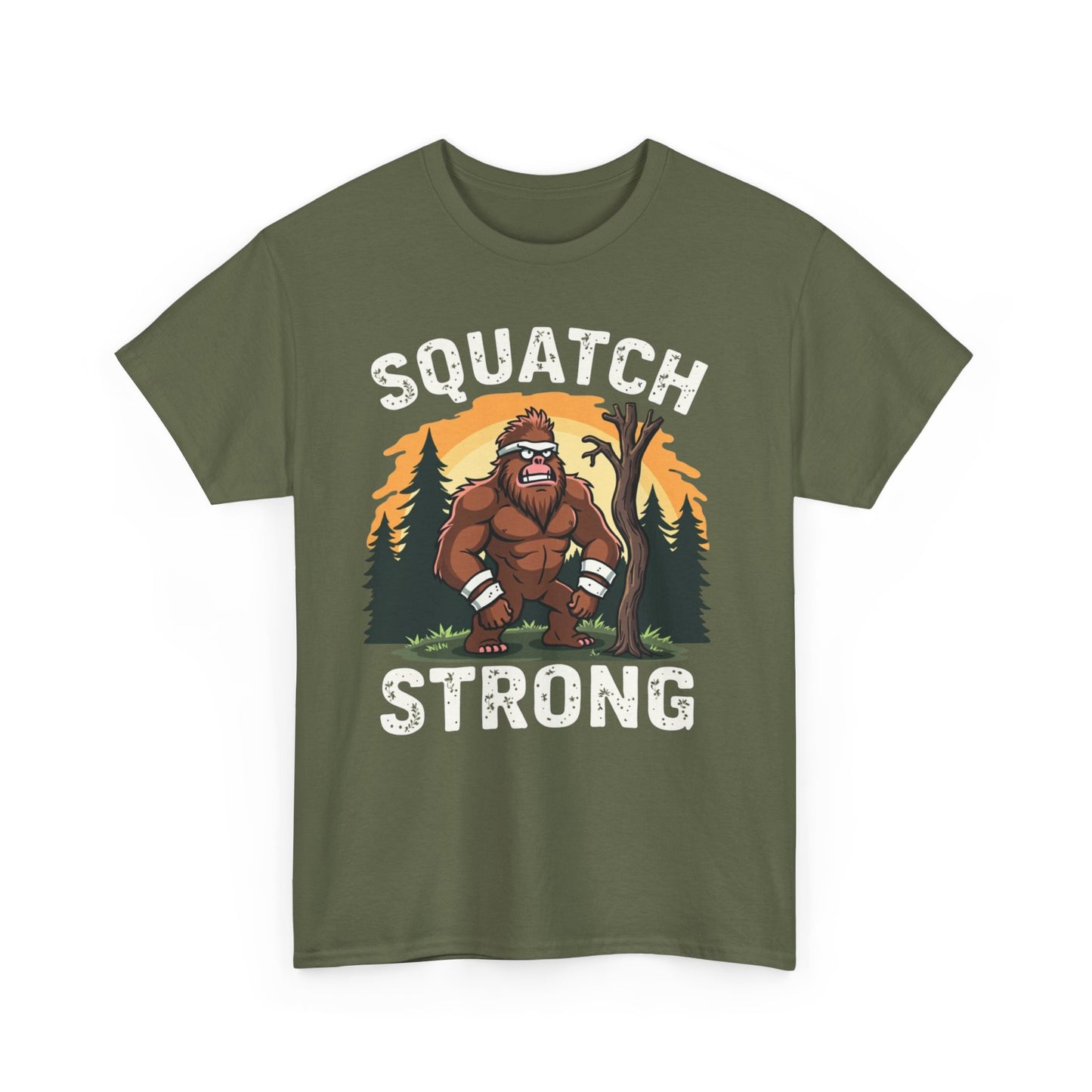 Squatch Strong Unisex Heavy Cotton Tee – Nature Graphic T-Shirt - Psychonaut Swag