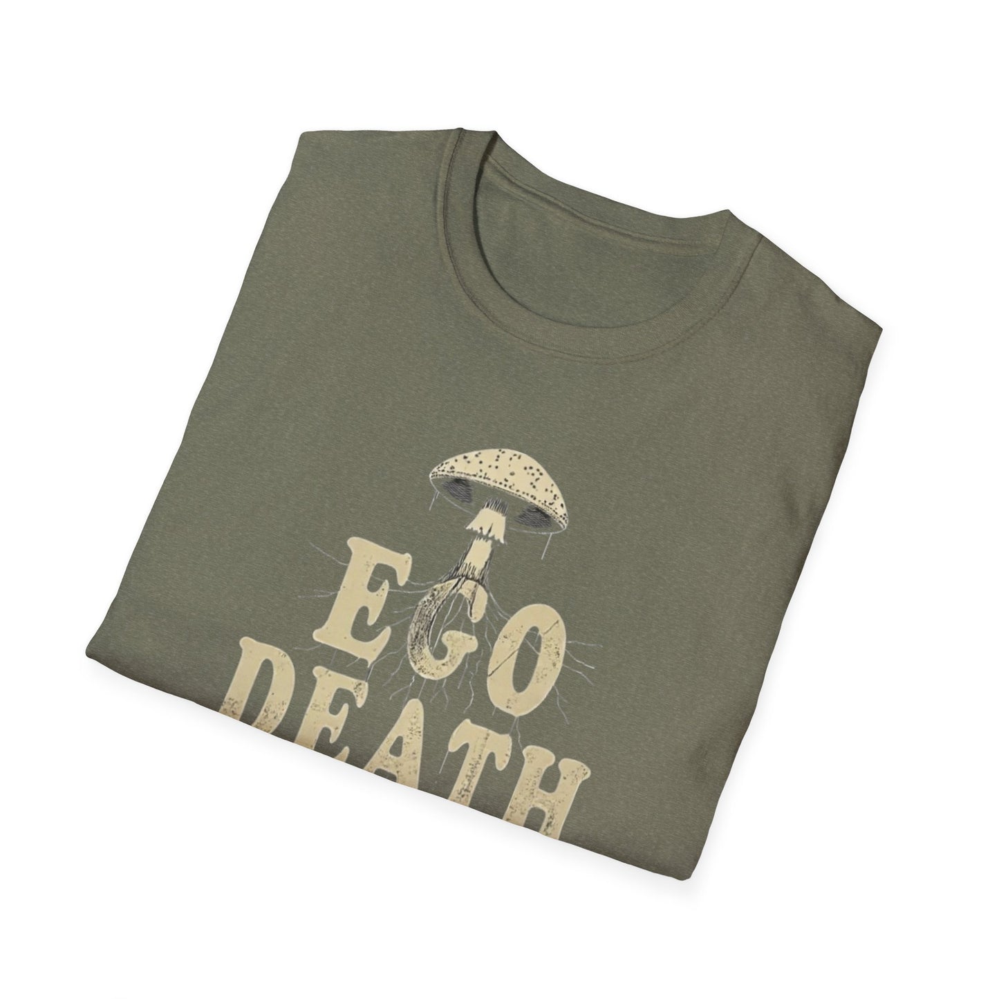 Ego Death Club Mushroom, T-Shirt, Unisex Softstyle Tee, Casual Wear, Gift for Friends, Unique Graphic Shirt - Psychonaut Swag