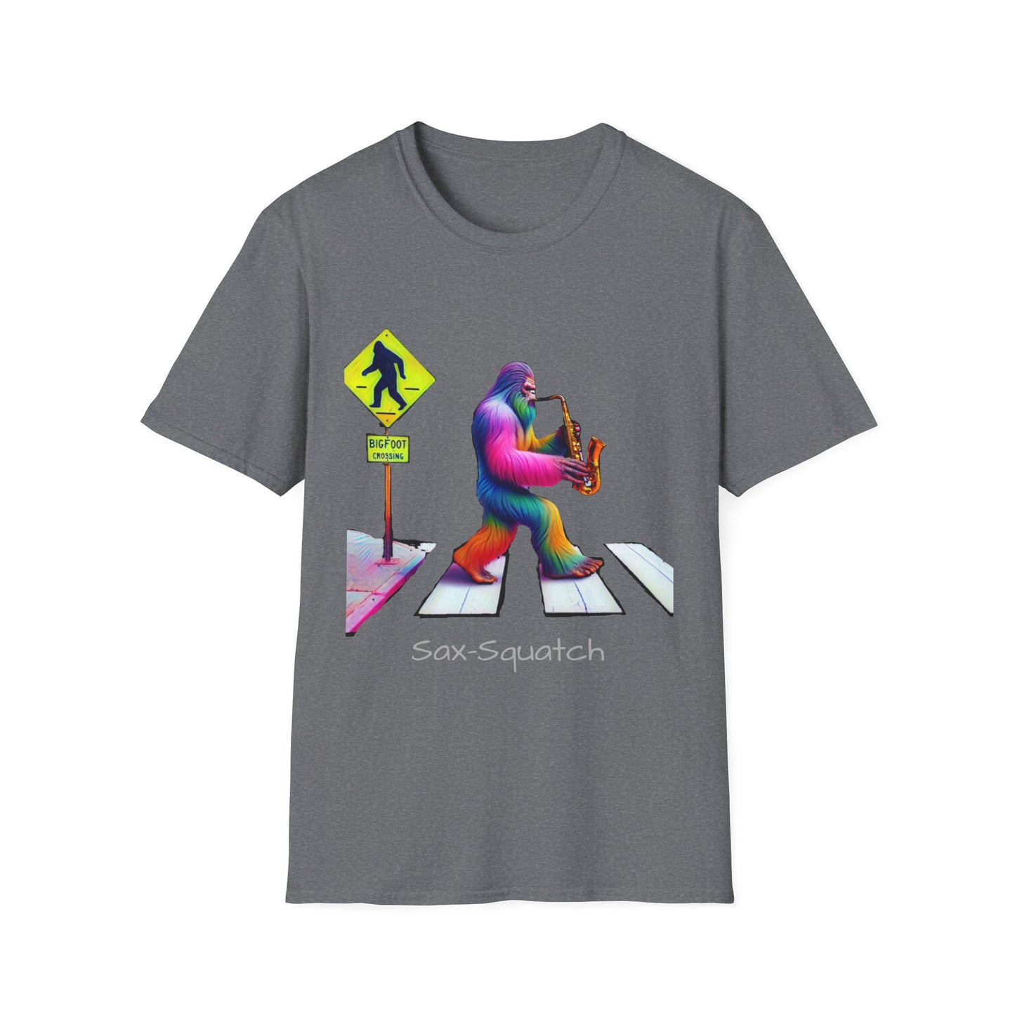 Sax-Squatch, Unisex Softstyle T-Shirt - Psychonaut Swag