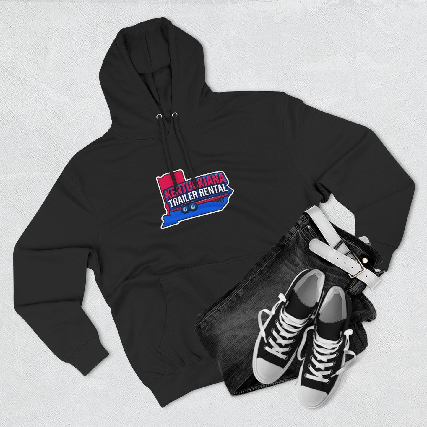 Kentuckiana Trailer Rental Hoodie | Cozy Casual Wear, Perfect for Road Trips, Gift for Outdoor Enthusiasts, Iconic Travel Style