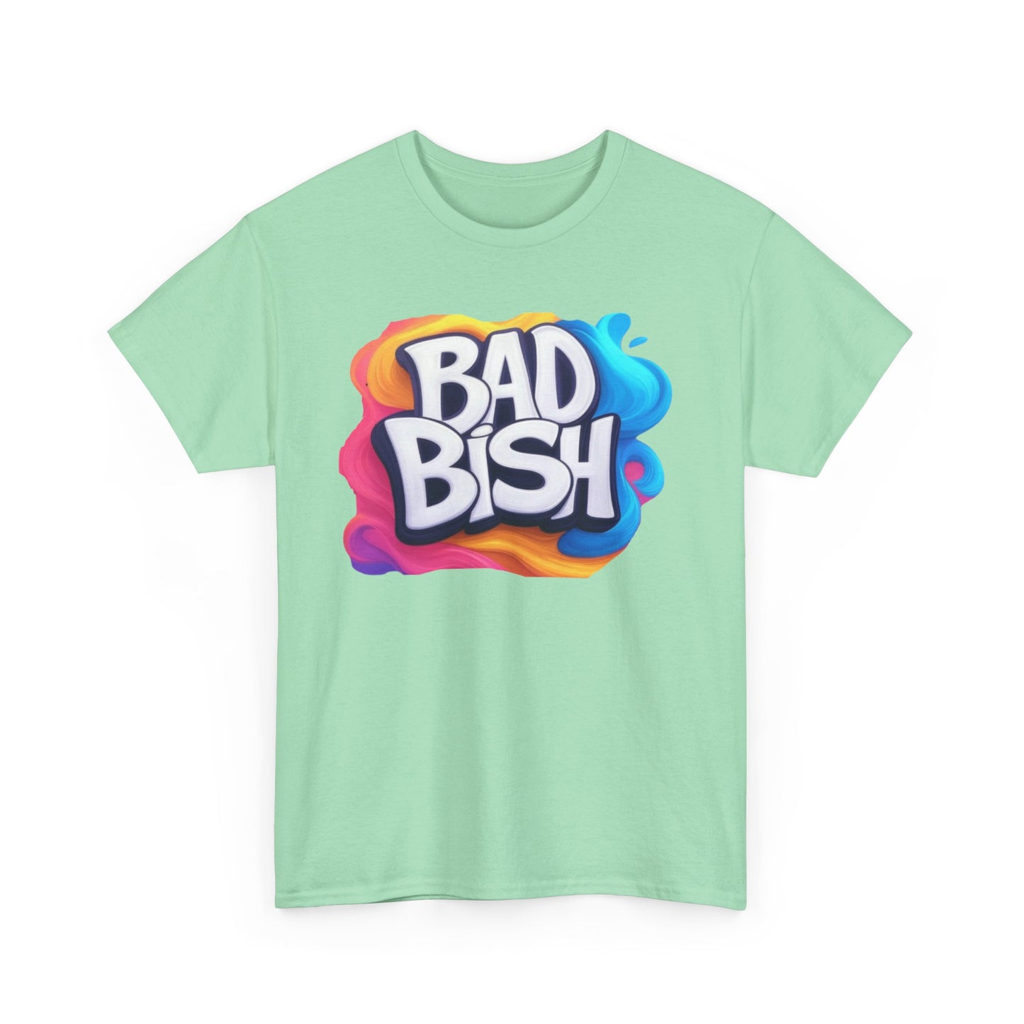 Colorful 'Bad Bish' Unisex Heavy Cotton Tee - Fun and Edgy T-Shirt for Confident Style - Psychonaut Swag