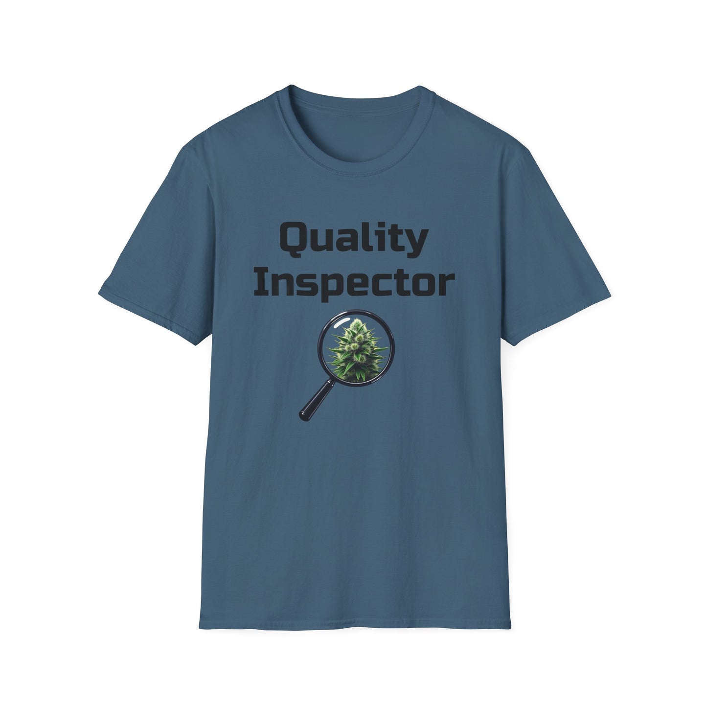 Quality Inspector, Canabis Magnified, Unisex Softstyle T-Shirt, Funny T-Shirt, Gift for Inspectors, Plant Lover Shirt, Unique Graphic Tee, Casual Wear - Psychonaut Swag