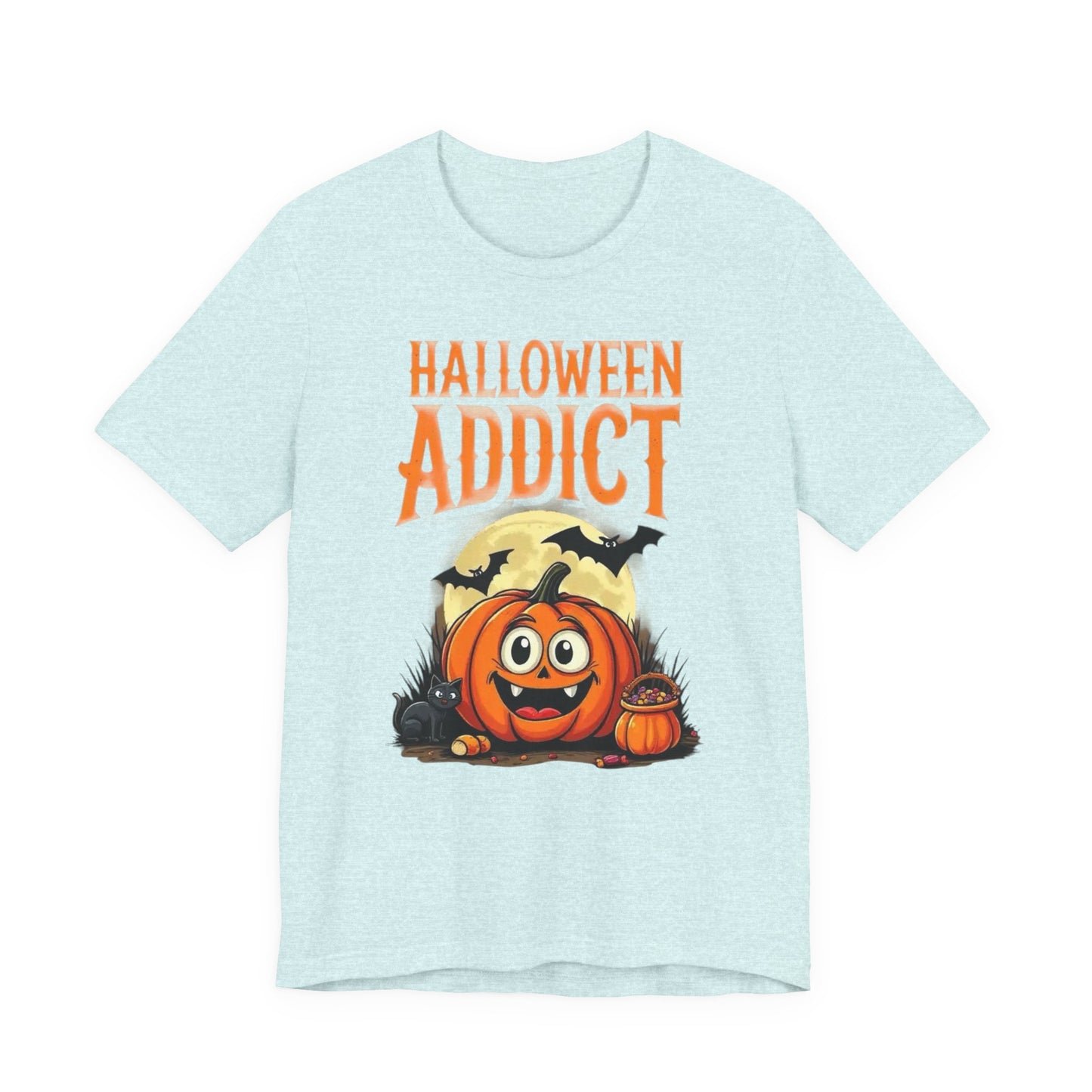 Halloween Addict Tee | Unisex Short Sleeve T-Shirt, Fun Halloween Apparel, Pumpkin Tee, Spooky Season Shirt, Gift for Halloween Lovers - Psychonaut Swag