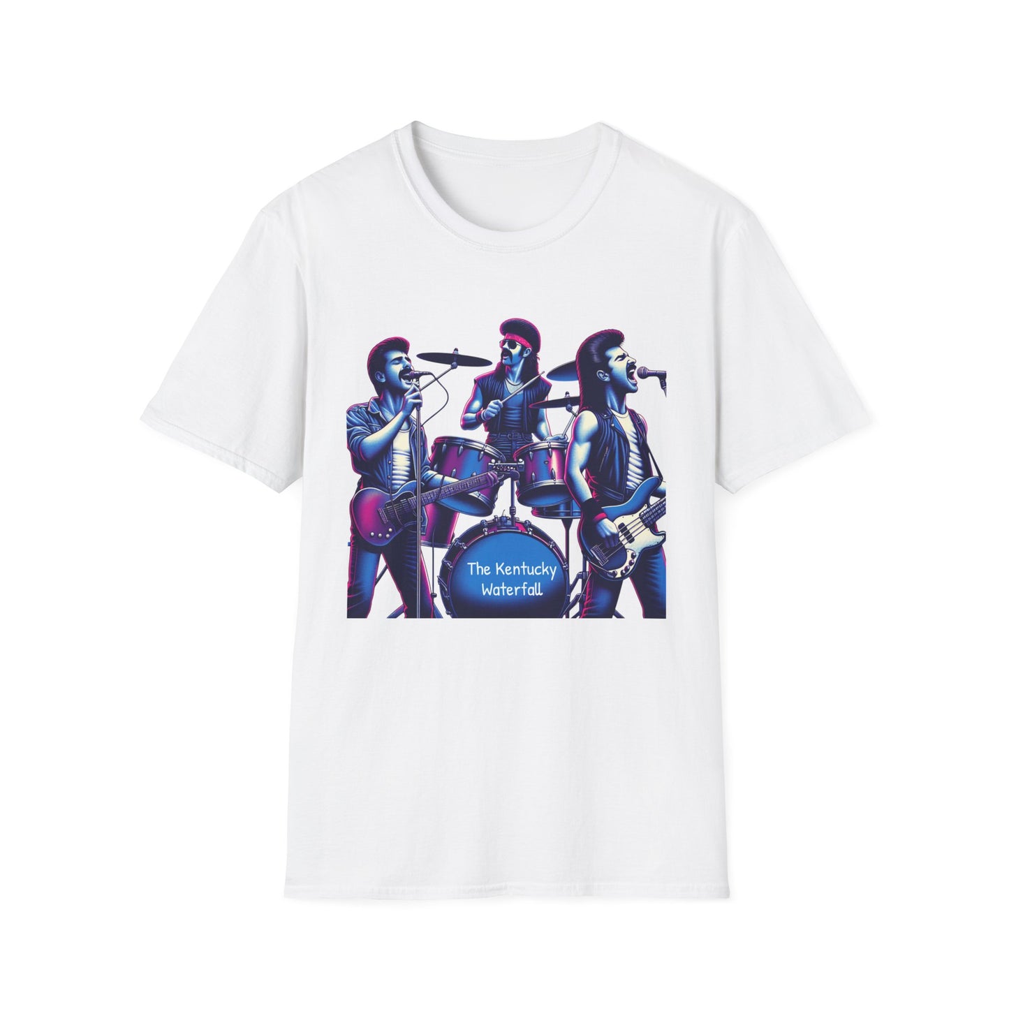 The Kentucky Waterfall, Retro Music Band Unisex Softstyle T-Shirt - Perfect for Concerts and Festivals - Psychonaut Swag