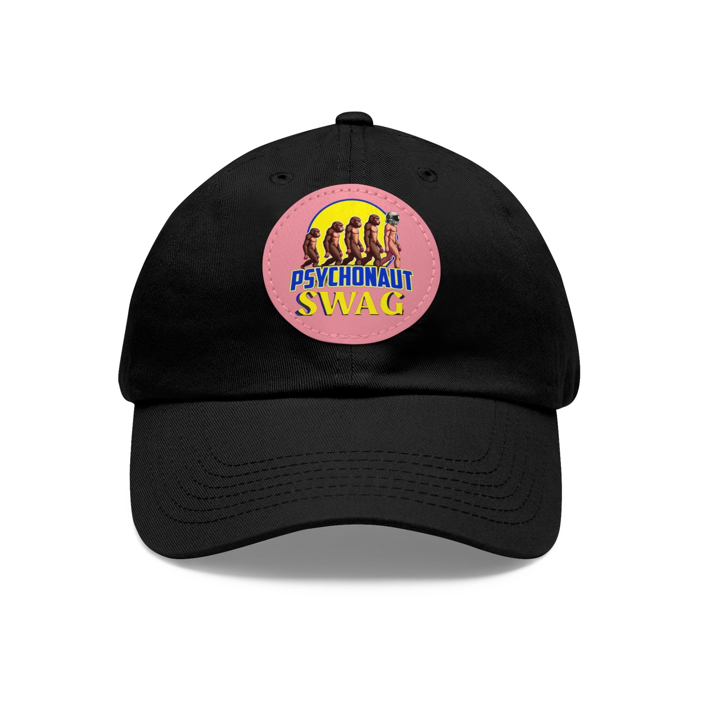 Psychonaut Swag Dad Hat with Leather Patch, Casual Cap for Outdoor Adventures, Fun Gift for Dads, Unique Street Style Hat - Psychonaut Swag
