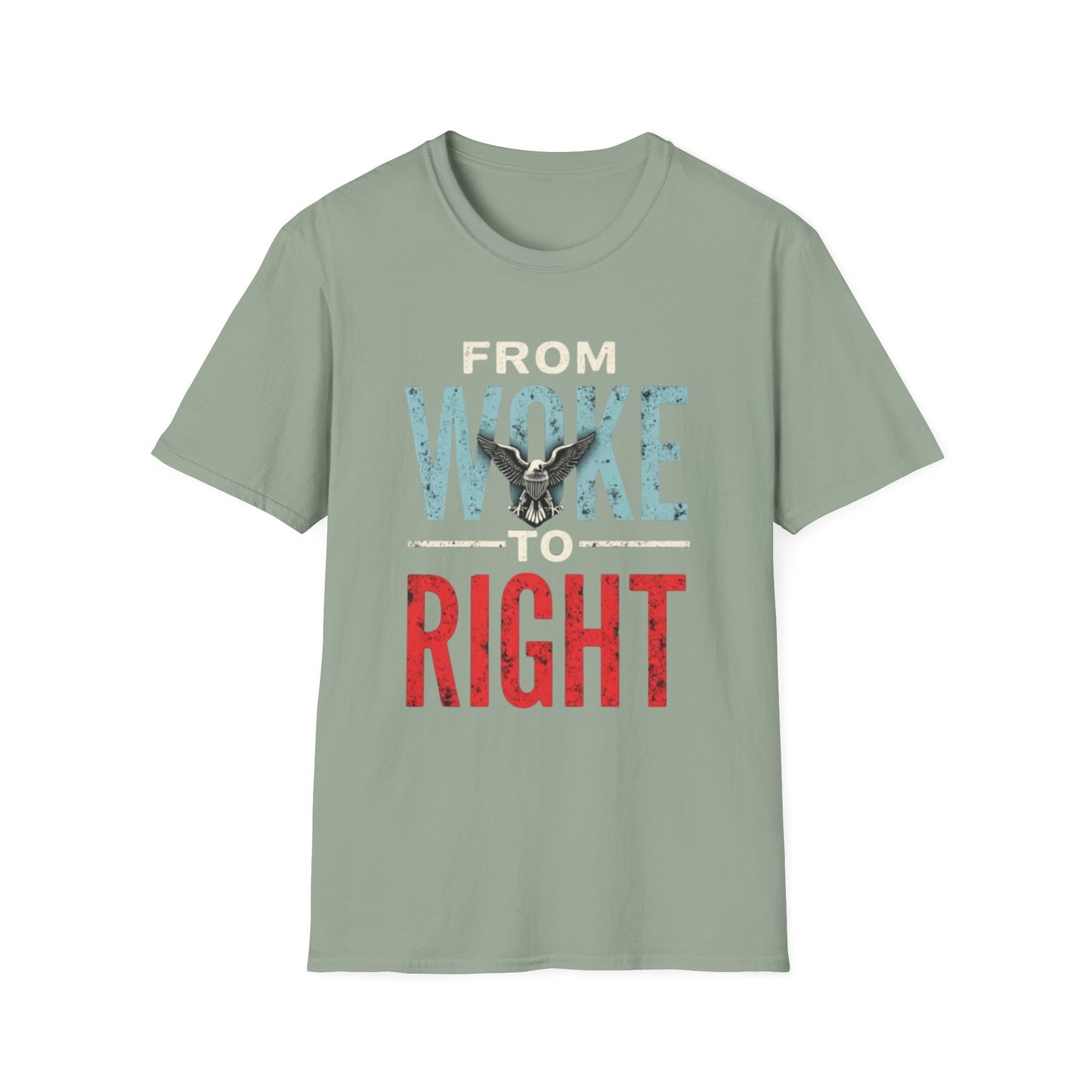 Woke to Right, Graphic Tee - From Woke to Right, Casual Wear, Gift for Friends, Statement T-Shirt, Everyday Fashion, Political Humor - Psychonaut Swag