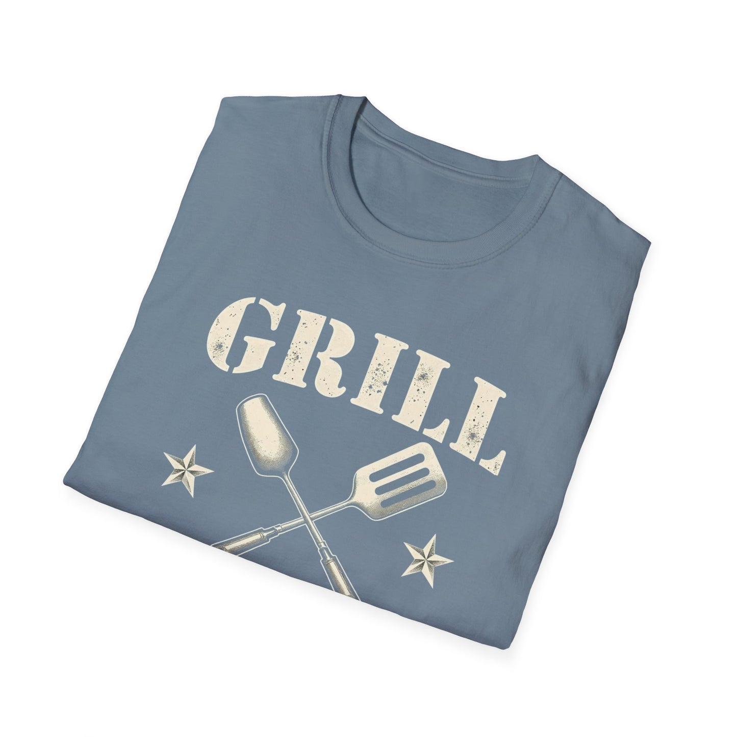 Grill Sergeant T-Shirt, Unisex Softstyle Tee, BBQ Gift, Father's Day Shirt, Grilling Apparel - Psychonaut Swag