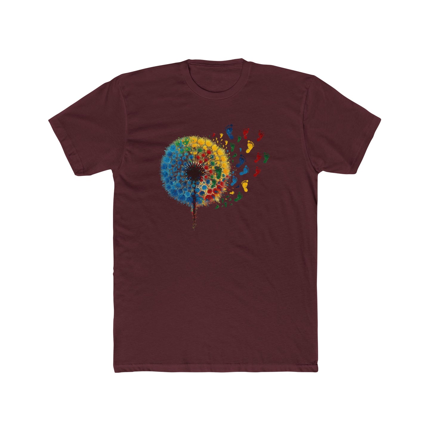 Colorful Dandelion Unisex Cotton Crew Tee, Gift for Nature Lovers, Casual Wear, Art T-Shirt, Eco-Friendly Fashion, Summer Style - Psychonaut Swag