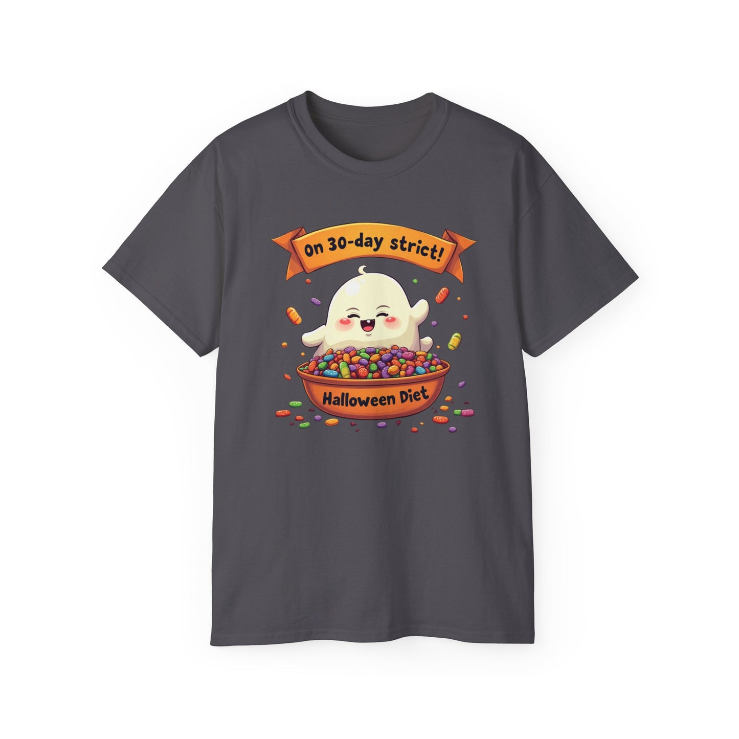 Funny Halloween Diet, Unisex Tee, Cute Ghost Humor Shirt, Gift for Halloween Lovers, Halloween Diet T-Shirt, Spooky Season Apparel