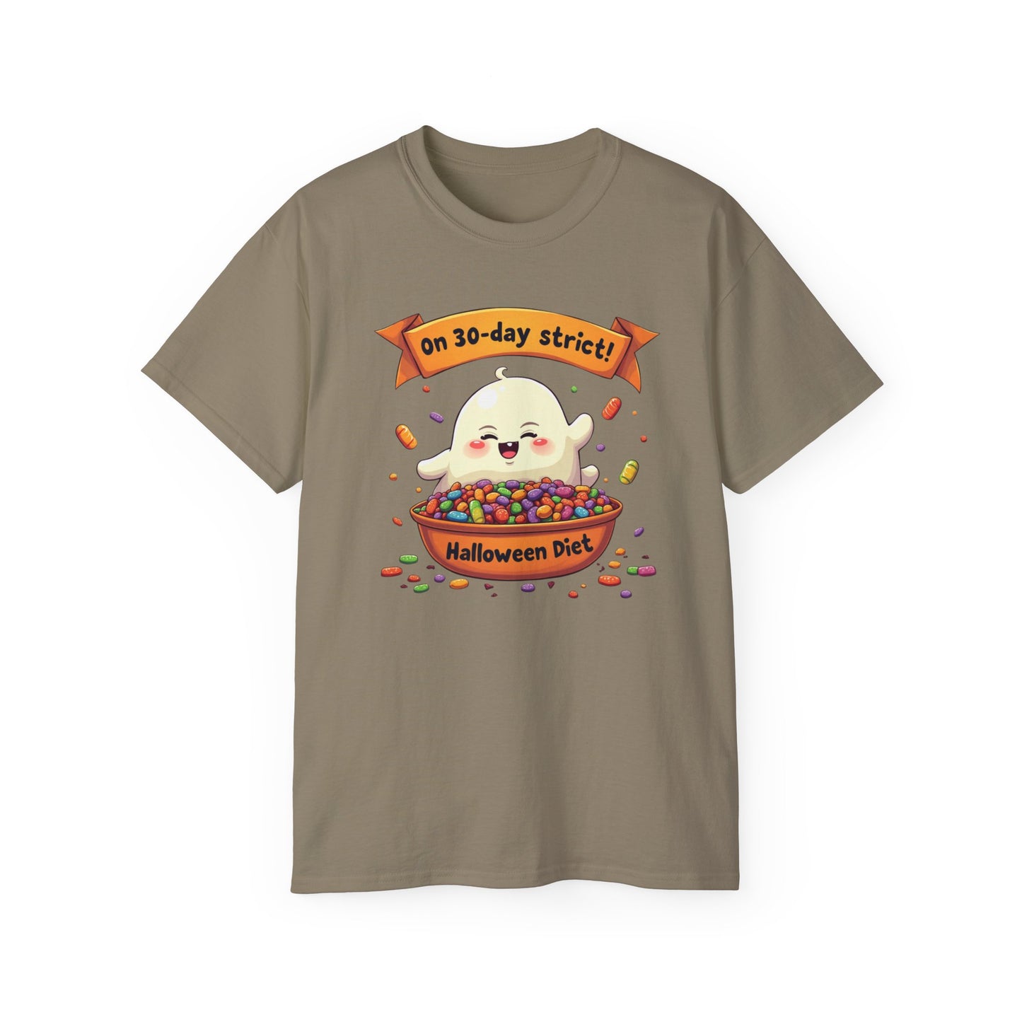 Funny Halloween Diet, Unisex Tee, Cute Ghost Humor Shirt, Gift for Halloween Lovers, Halloween Diet T-Shirt, Spooky Season Apparel