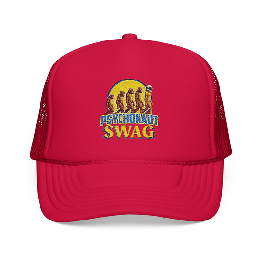 Psychonaut swag small biz, Trucker Hat, Retro Snapback Cap for Festivals, Embroidered Swag for Psychonauts, Perfect Gift for Music Lovers