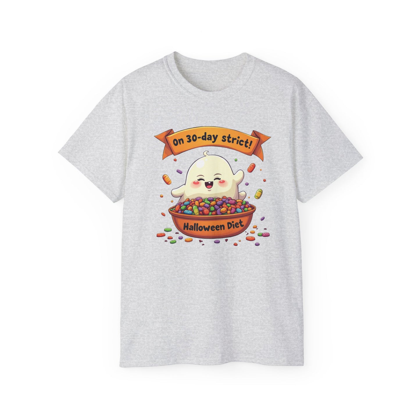 Funny Halloween Diet, Unisex Tee, Cute Ghost Humor Shirt, Gift for Halloween Lovers, Halloween Diet T-Shirt, Spooky Season Apparel